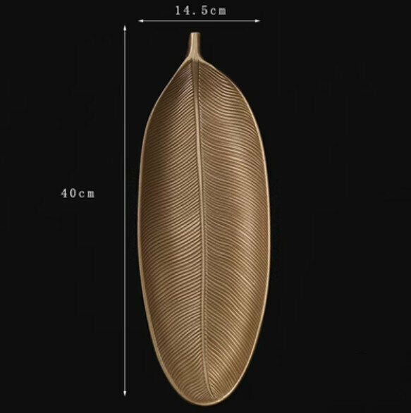 爆款裝飾擺設【金色樹葉果盤-小號】