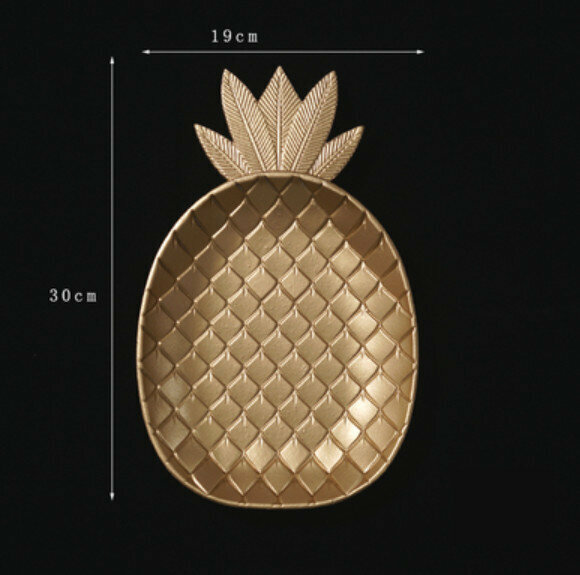 爆款裝飾擺設【金色鳳梨果盤-小號】