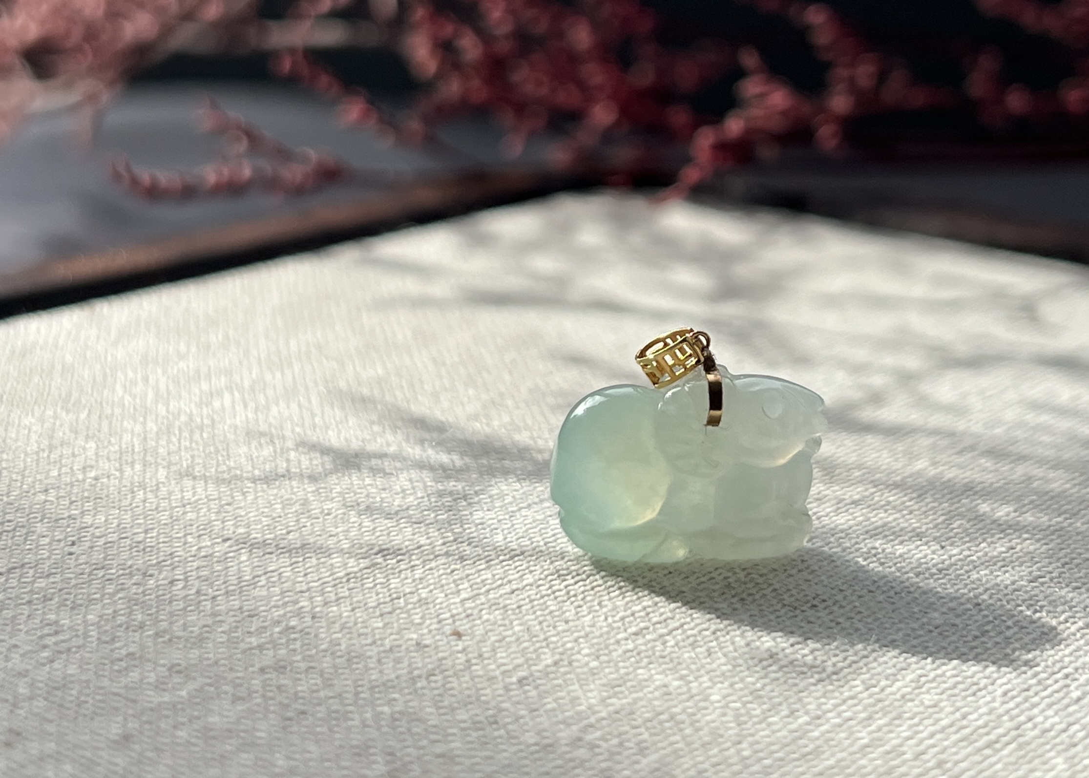 18K晴果綠小羊墜飾