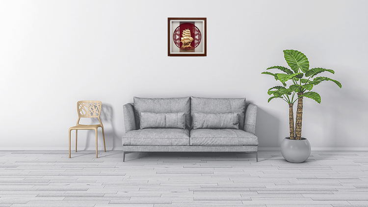 鹿港窯禮品館│立體金箔畫一帆風順掛飾│開業開市、開幕喬遷、升遷榮調祝賀禮品