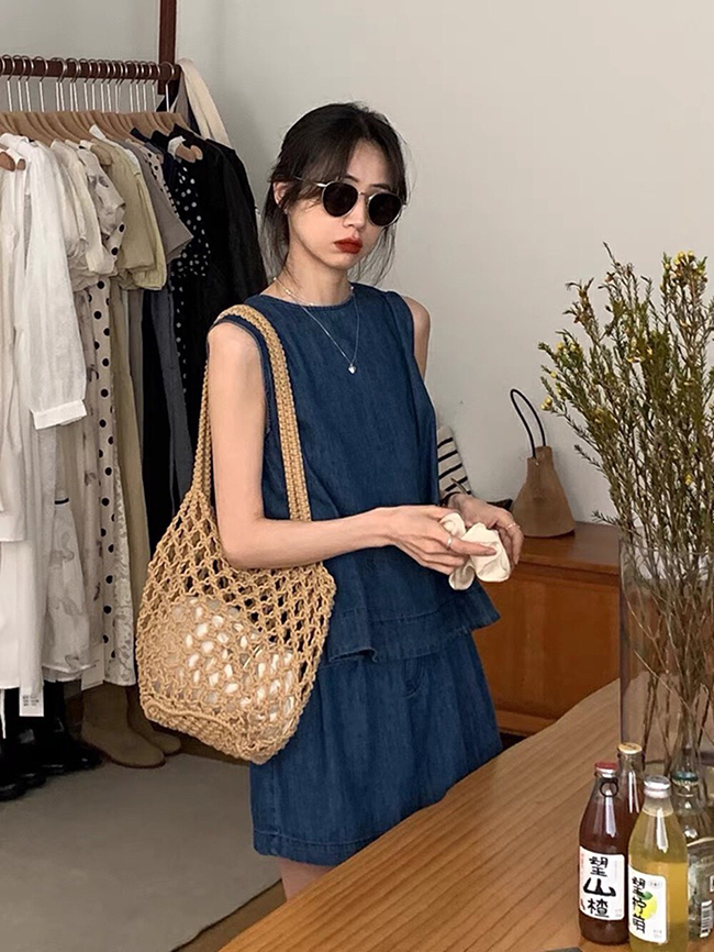 無袖牛仔輕盈套裝