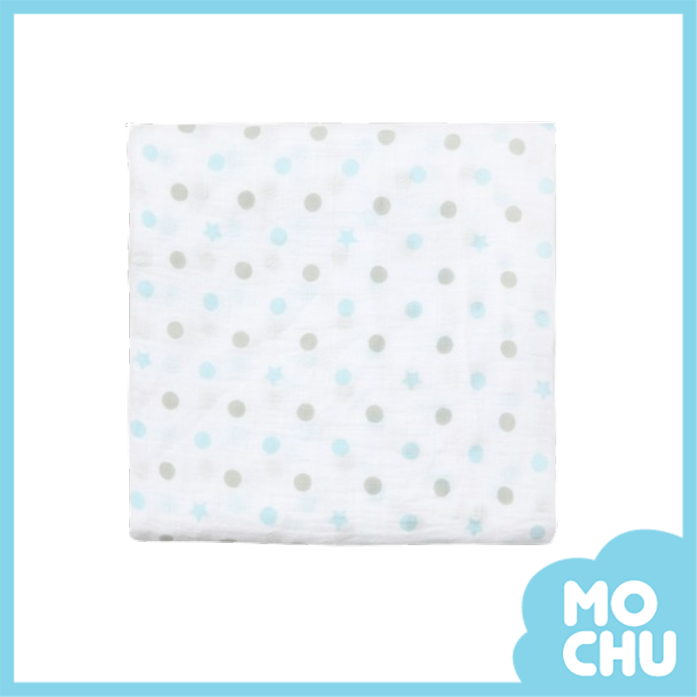 藍星點點純棉紗布被