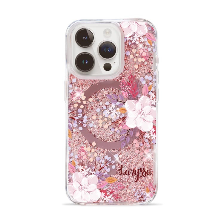 【特惠款】淡粉櫻花 iPhone 15 Pro Max 玫瑰金貝拉殼 (MagSafe) (含Laryssa)