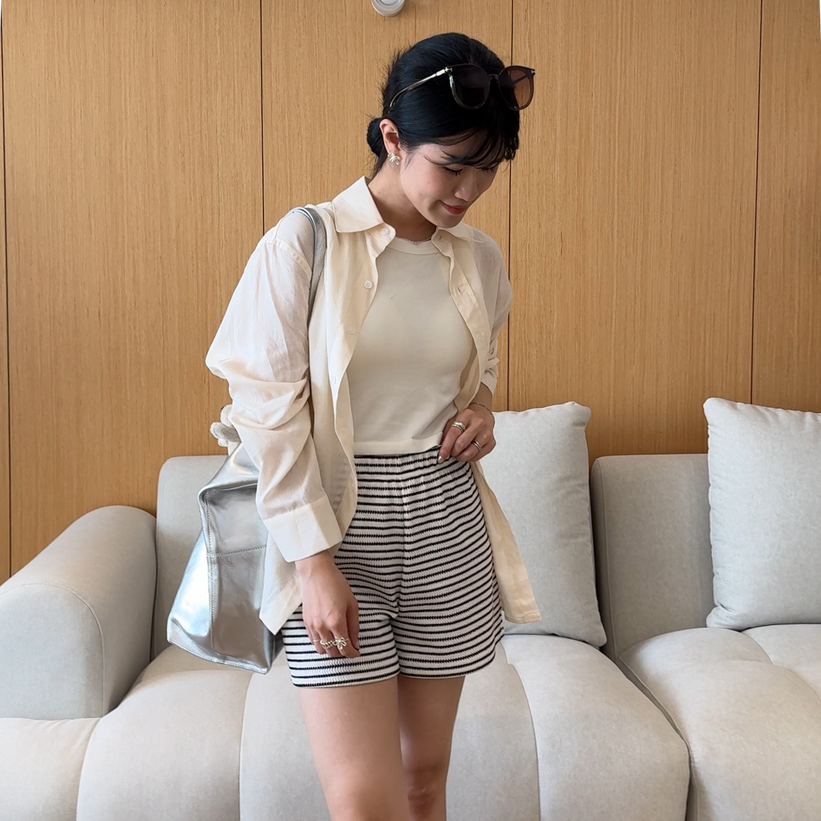 R05渡假氛圍必備條紋短褲