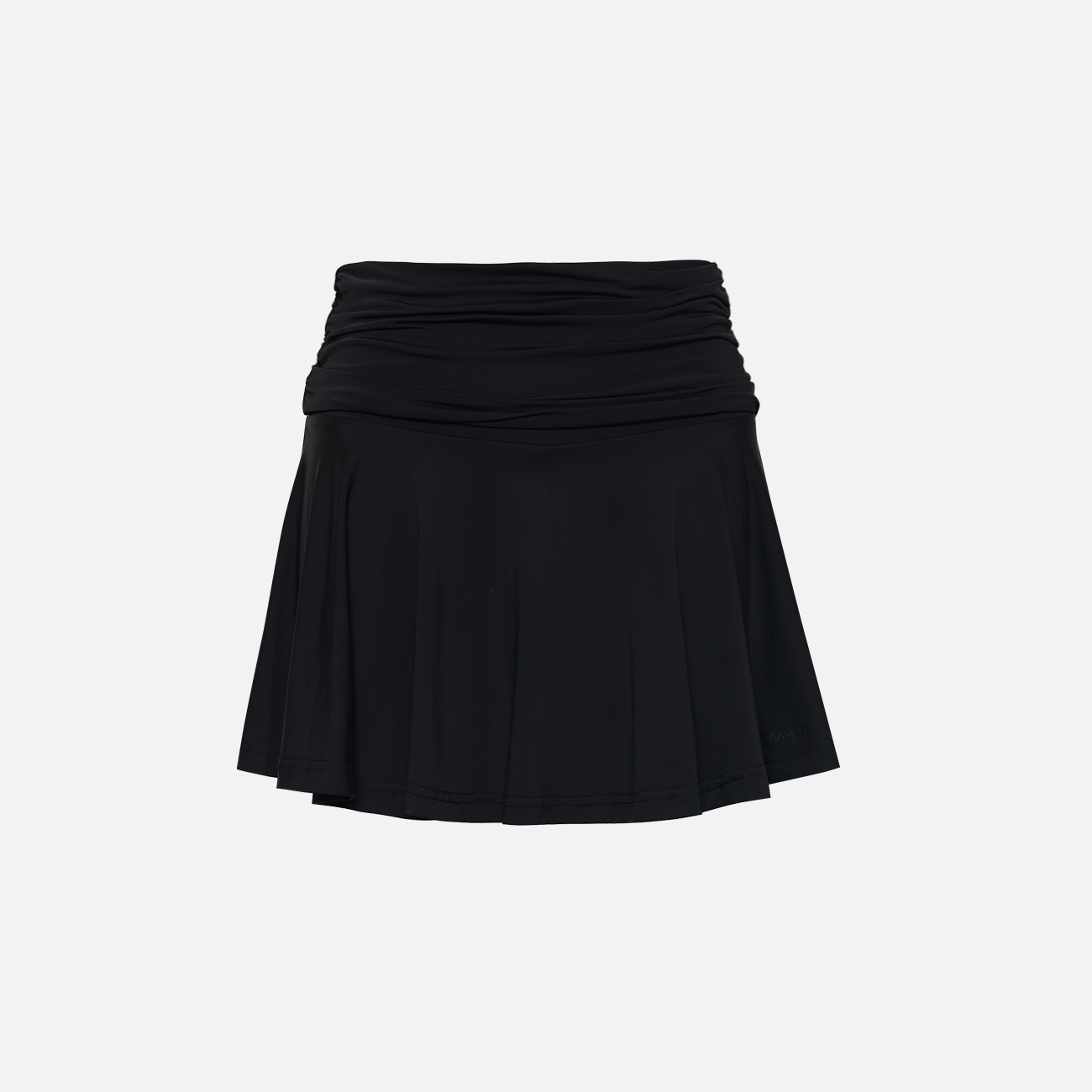 Cooling Wrinkles Mini Skorts-Black
