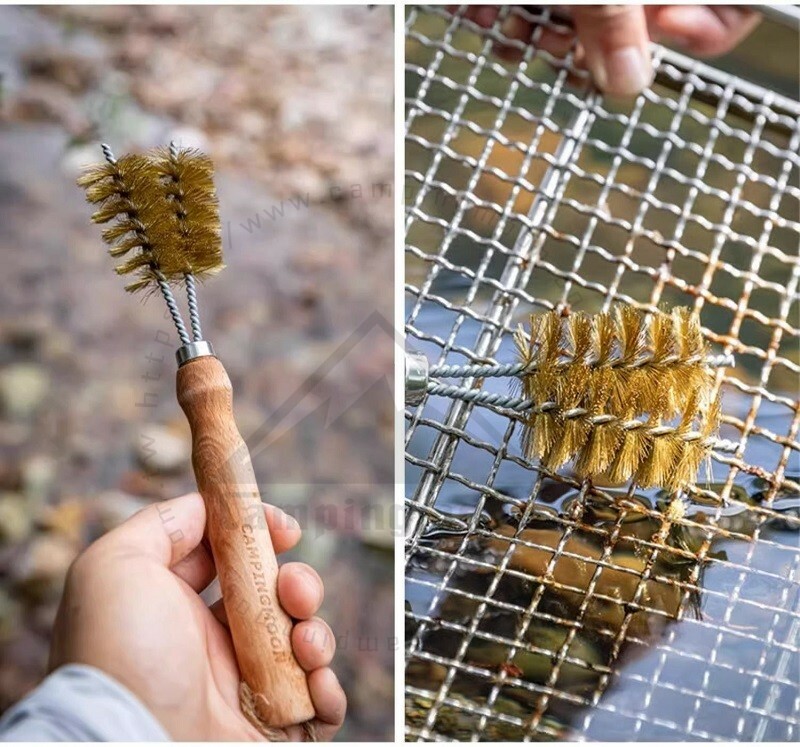 【Campingmoon柯曼】 黃銅絲燒烤清潔刷 SJ-16 CA13