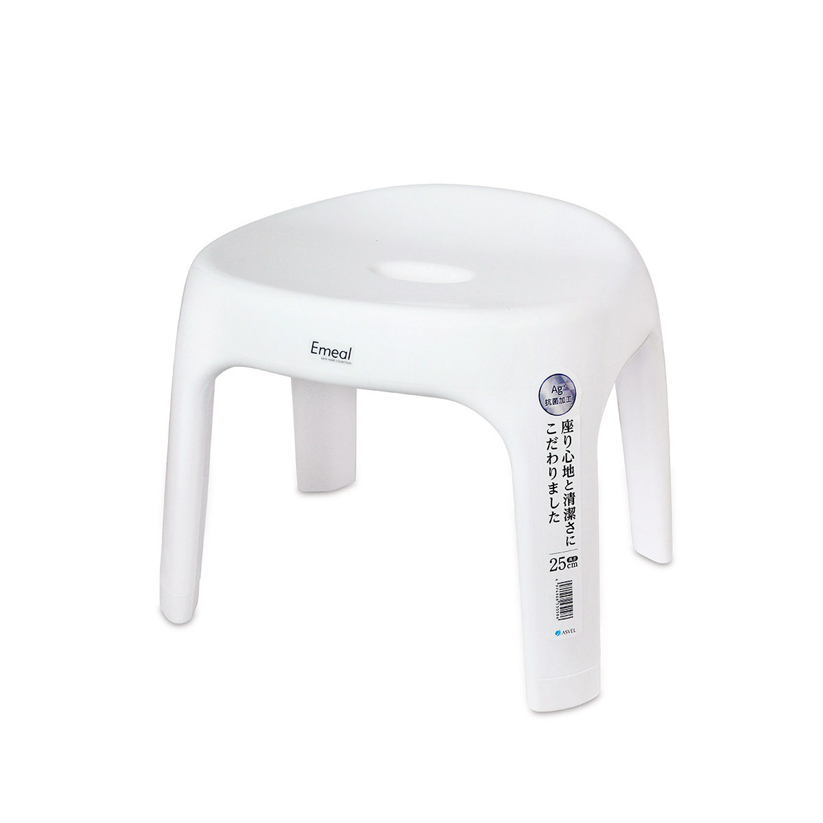日本品牌ASVEL EMEAL H25cm 浴室凳 -白色 -5305-W