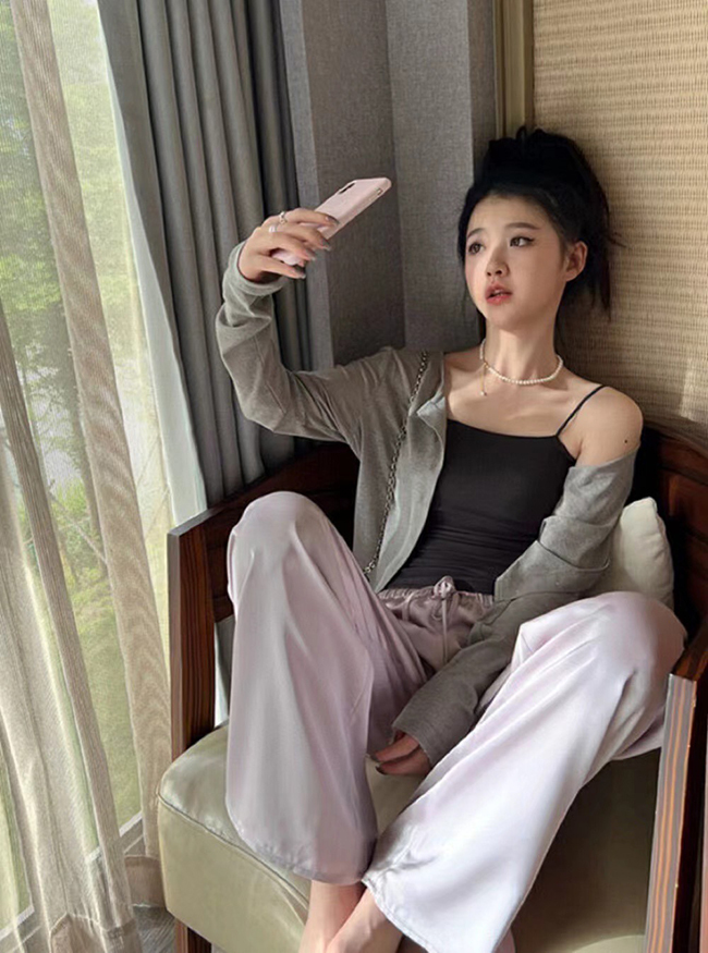 緞面滑料感居家褲-三色