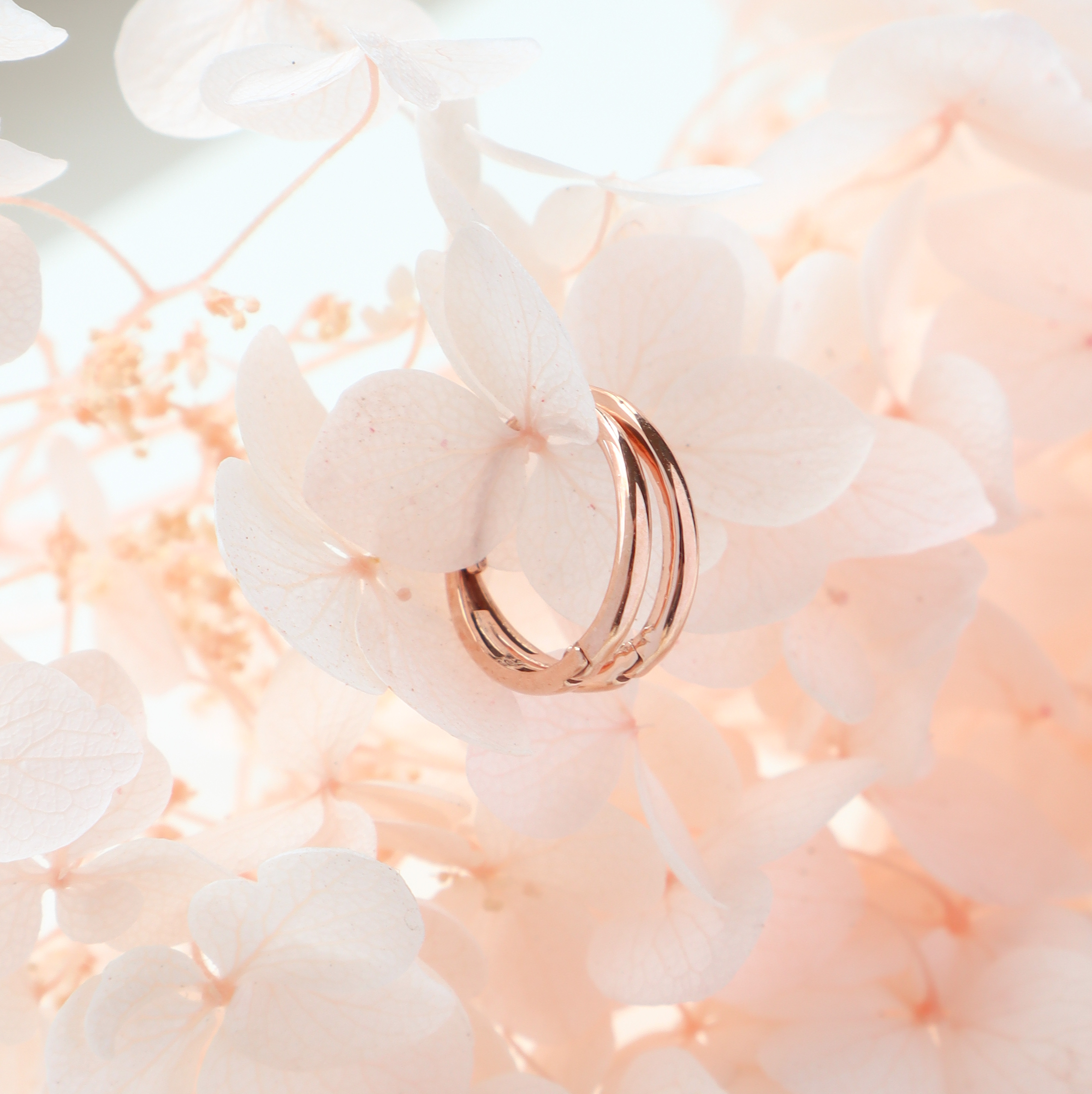 10K/簡約雙層環圈耳環