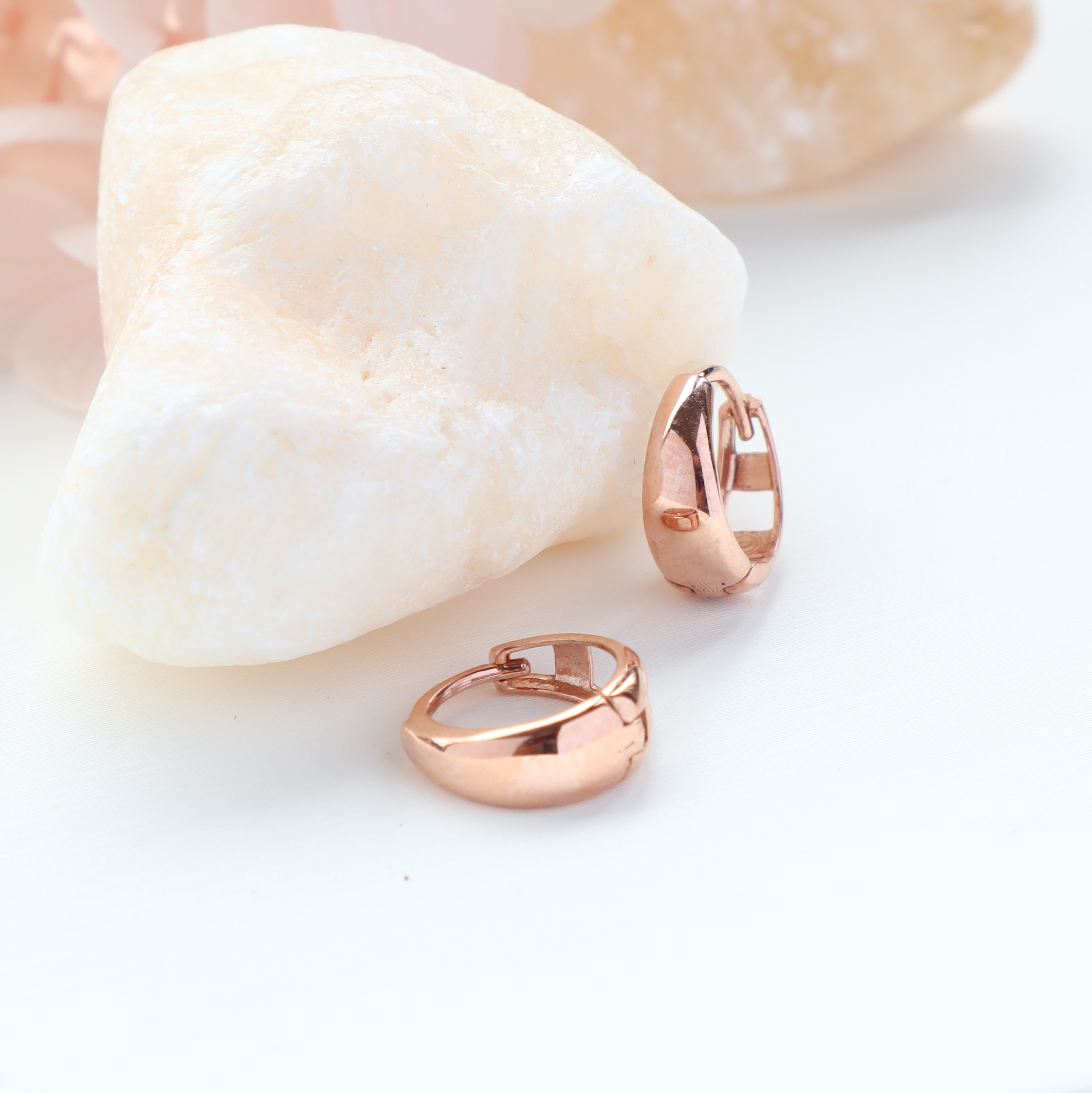 10K/素面厚圈式耳環