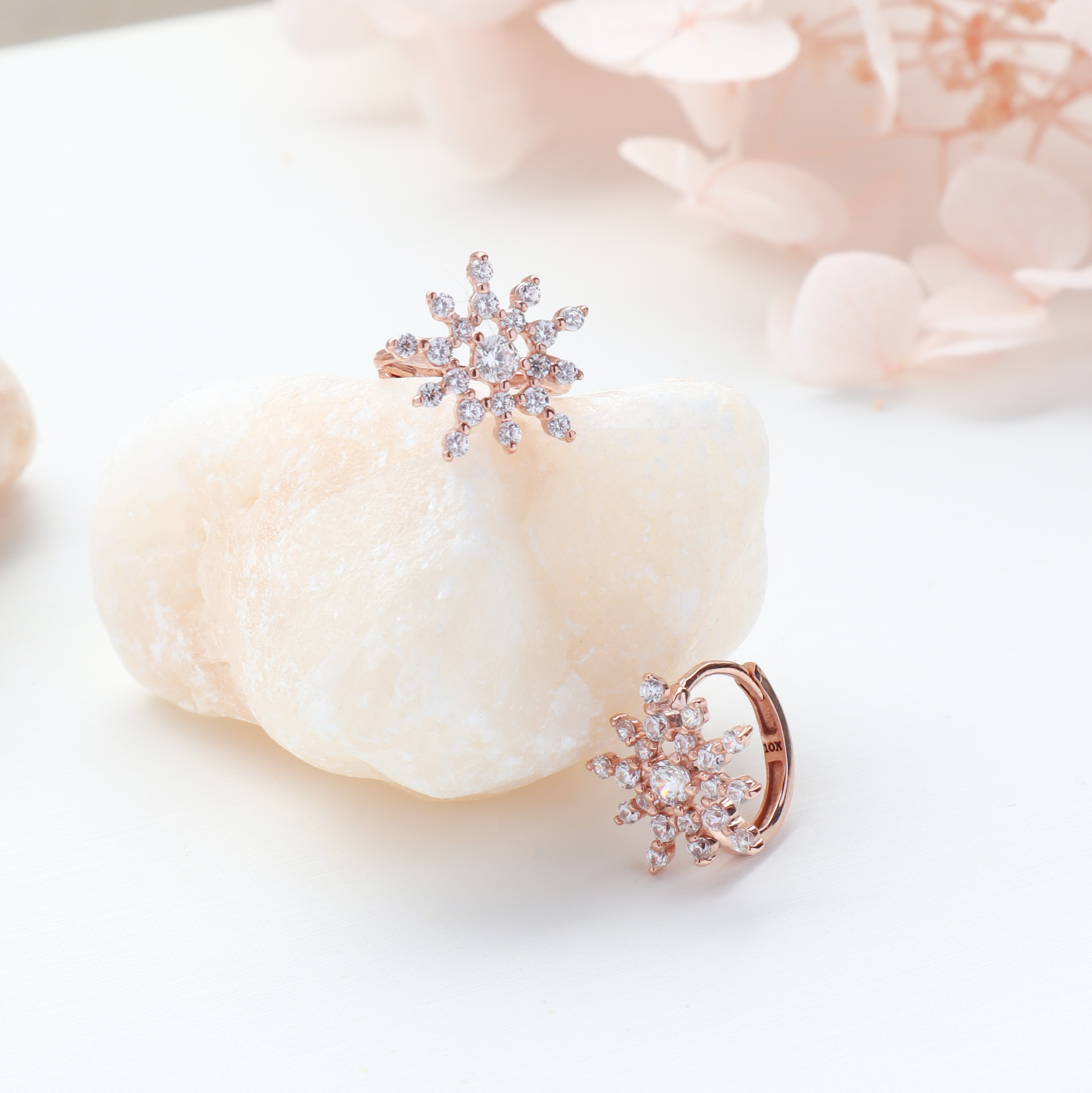 10K/雪花憶想耳環
