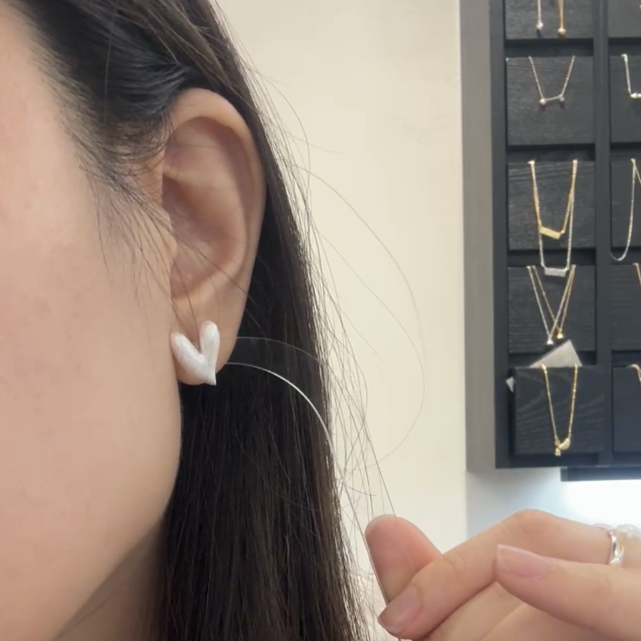 925銀-手繪心心耳環