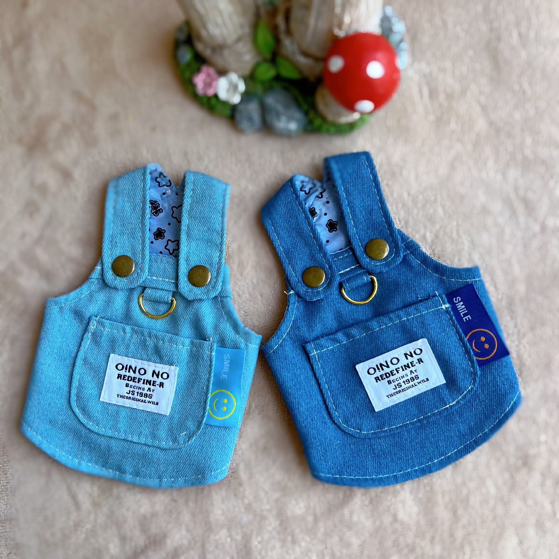 宠物衣服 薄款可牵引 牛仔背心