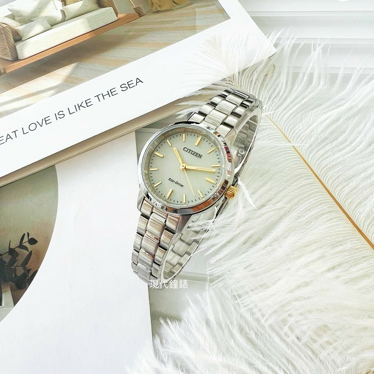 【CITIZEN 星辰】經典簡約光動能腕錶EM0930-58P 27mm 現代鐘錶