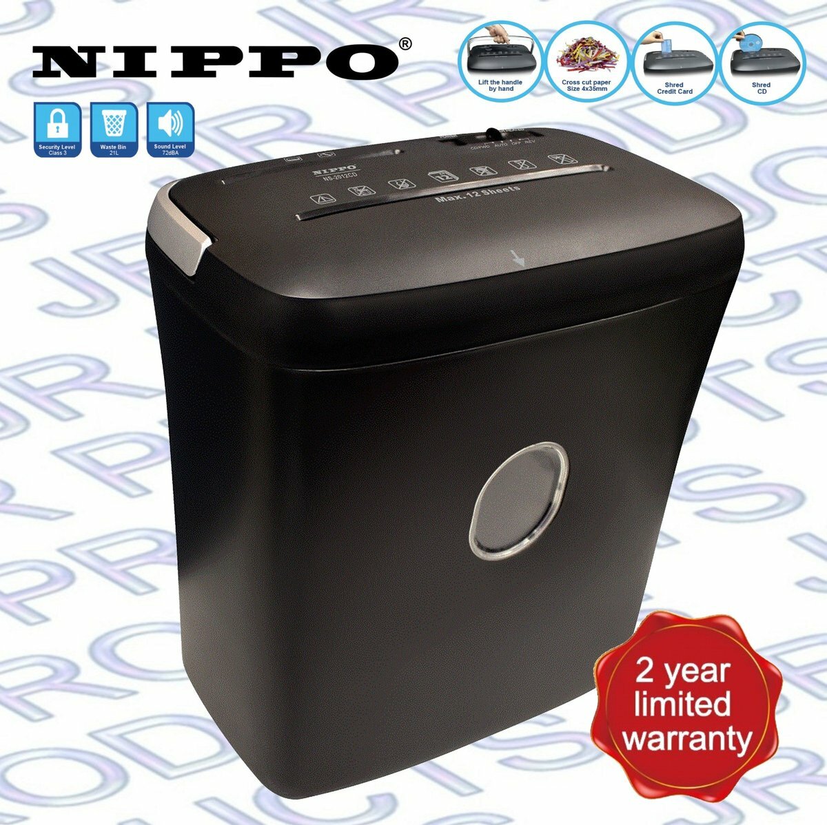 Nippo - NS-2012CD 桌邊商用粒狀微碎紙機《香港行貨》《2年保養》- 1 部