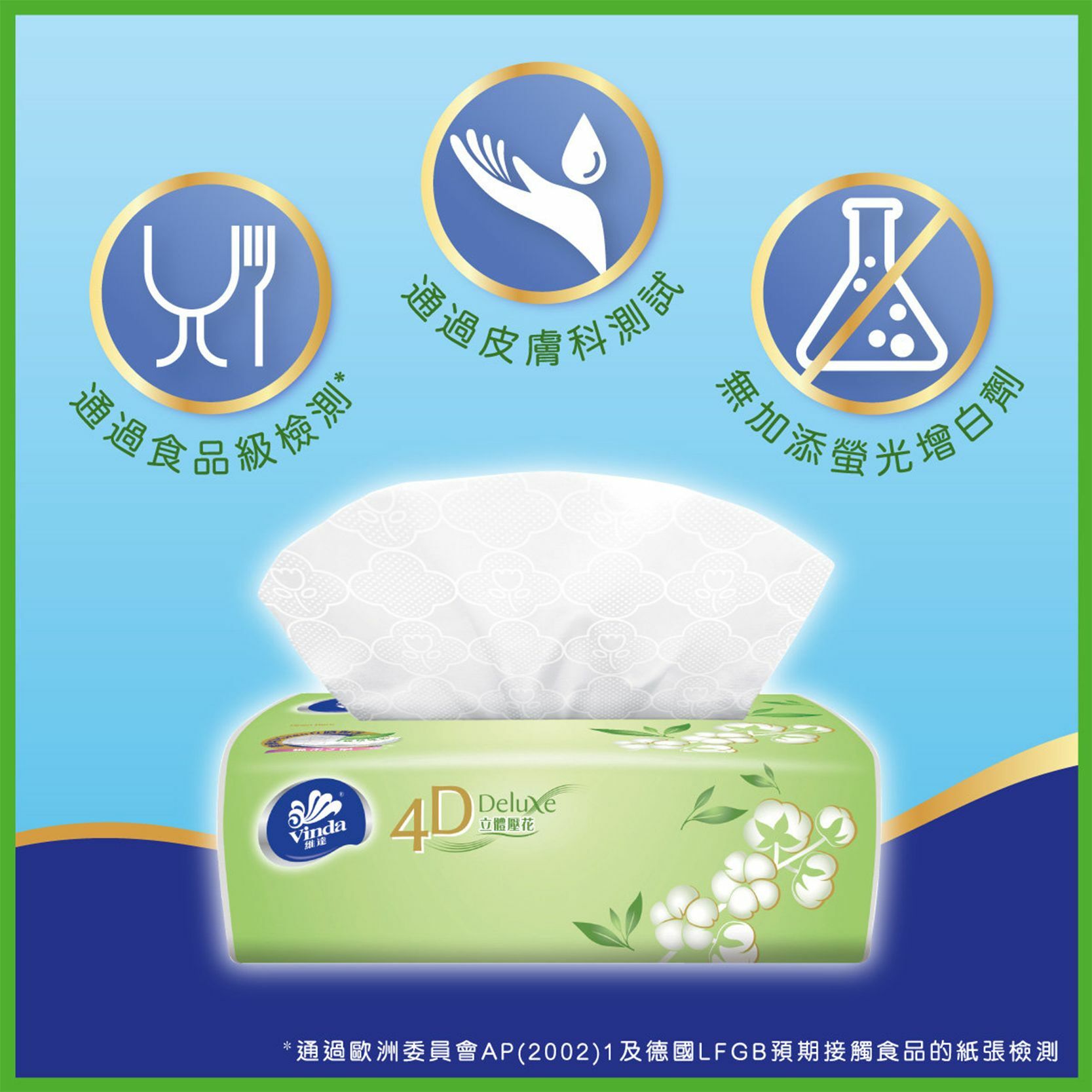 4D Deluxe Softpack Facial Tissues (green Tea)