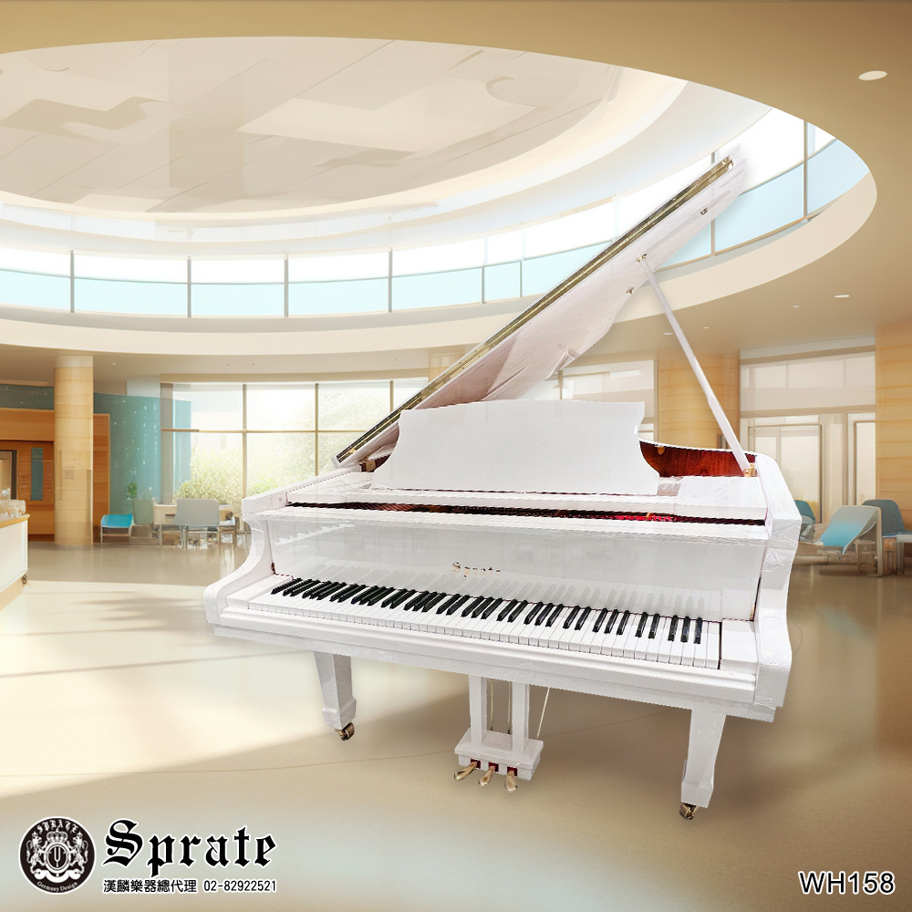 全新德國品牌 SPRATE 平台演奏鋼琴 WH158 夢幻白色 1號琴 內建緩降琴蓋
