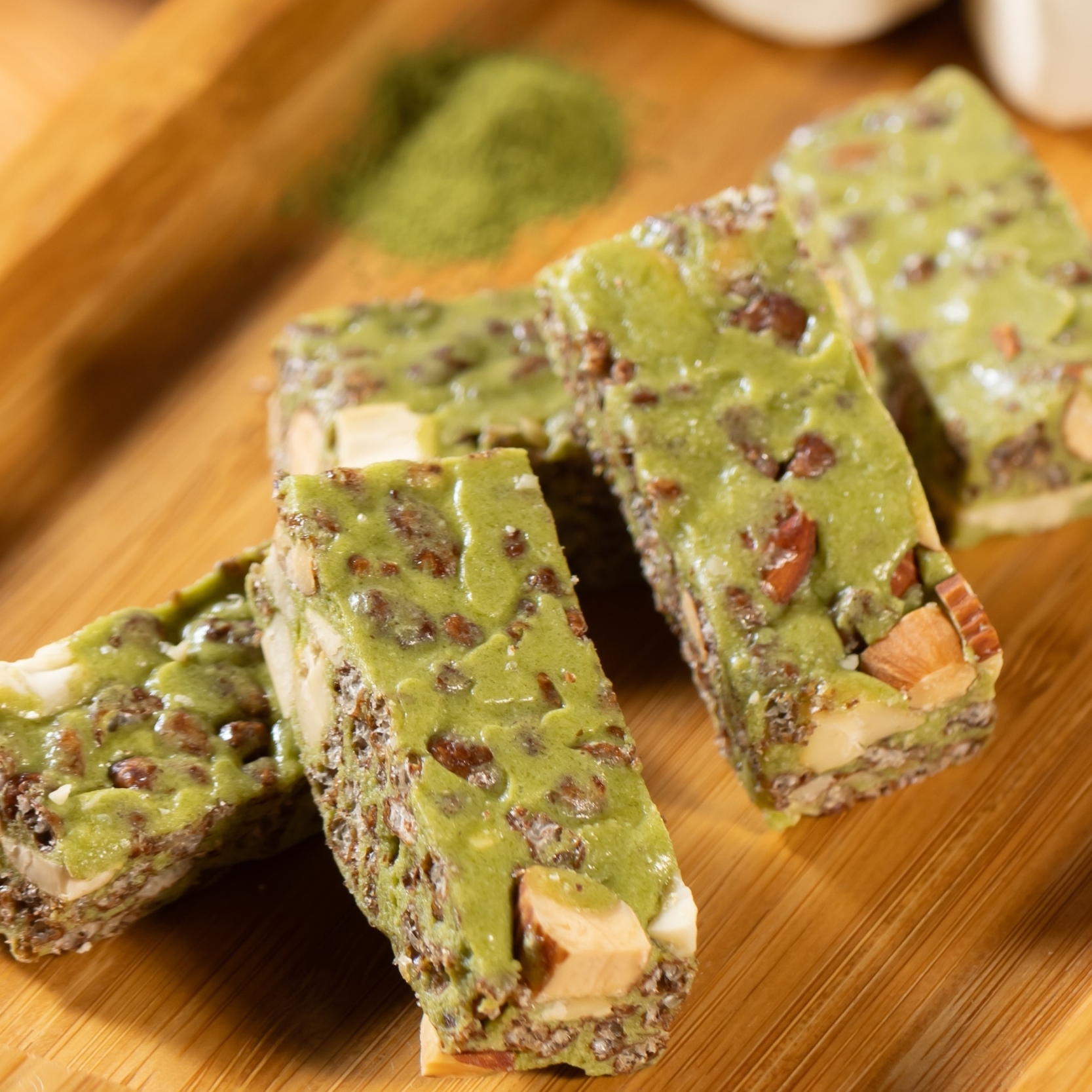 博愛Café 手工鳥結糖(含果仁)- 綠茶