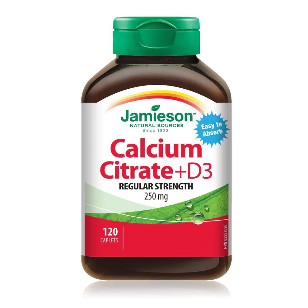 Jamieson Calcium Citrate/Vitamin D3 Caplet (120's/Bot)