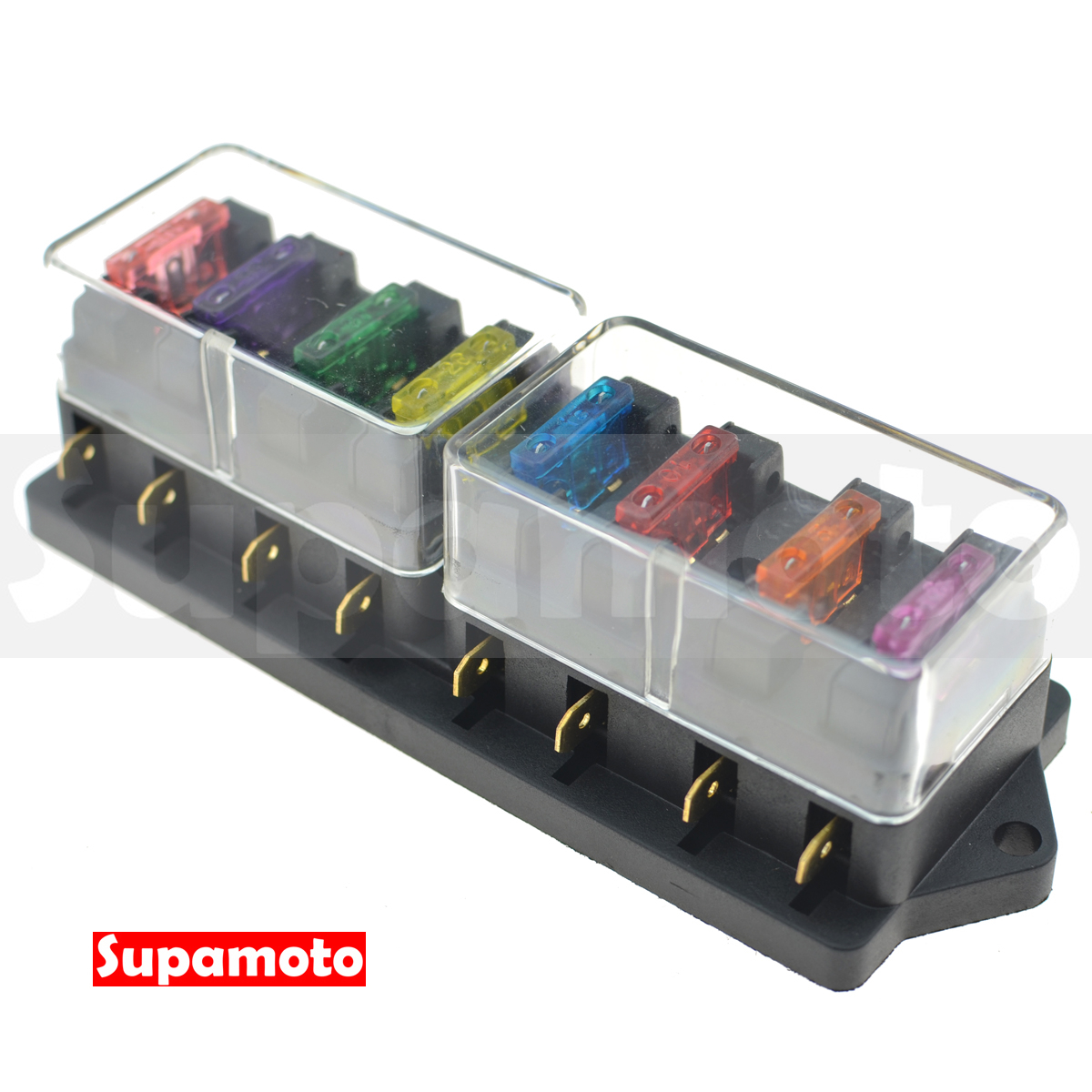 -Supamoto- 保險絲盒 8P 8路 中型 M型 保險絲 音響 電源 8出 防水 保險盒
