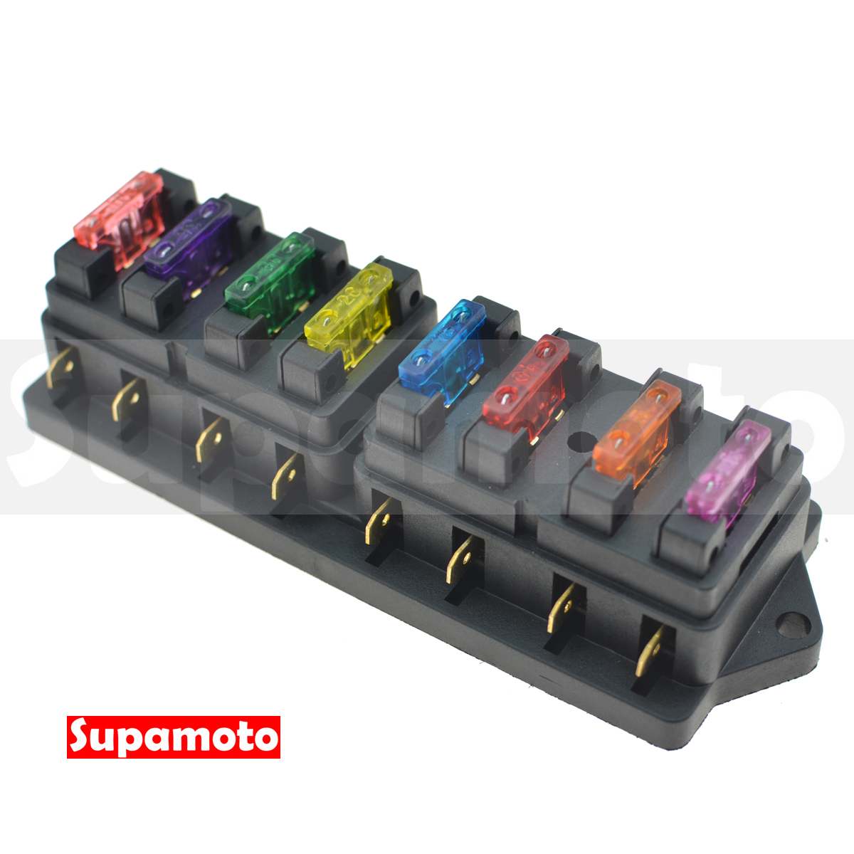 -Supamoto- 保險絲盒 8P 8路 中型 M型 保險絲 音響 電源 8出 防水 保險盒