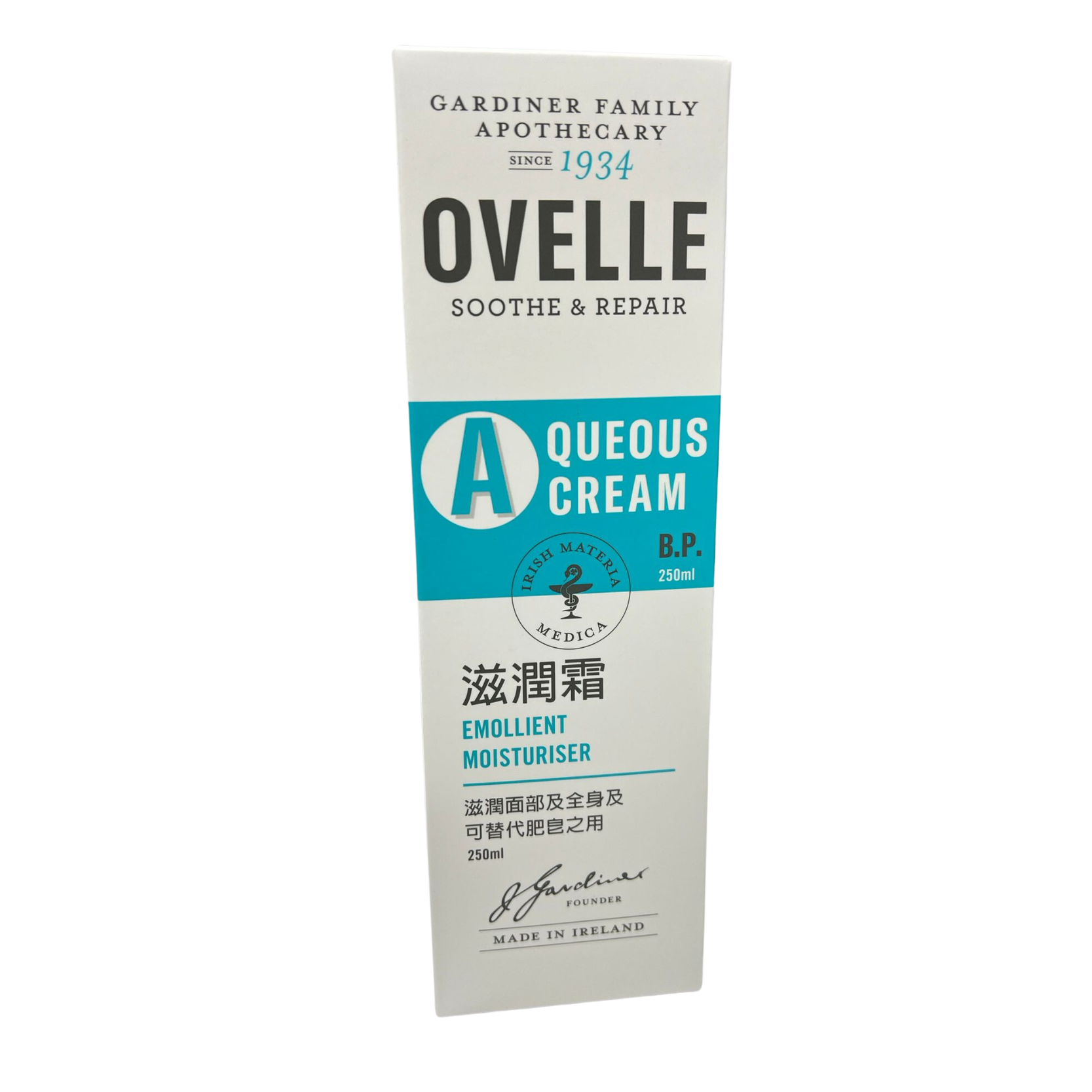 Ovelle Aqueous Cream Emollient Moisturiser (250mL/Tube)