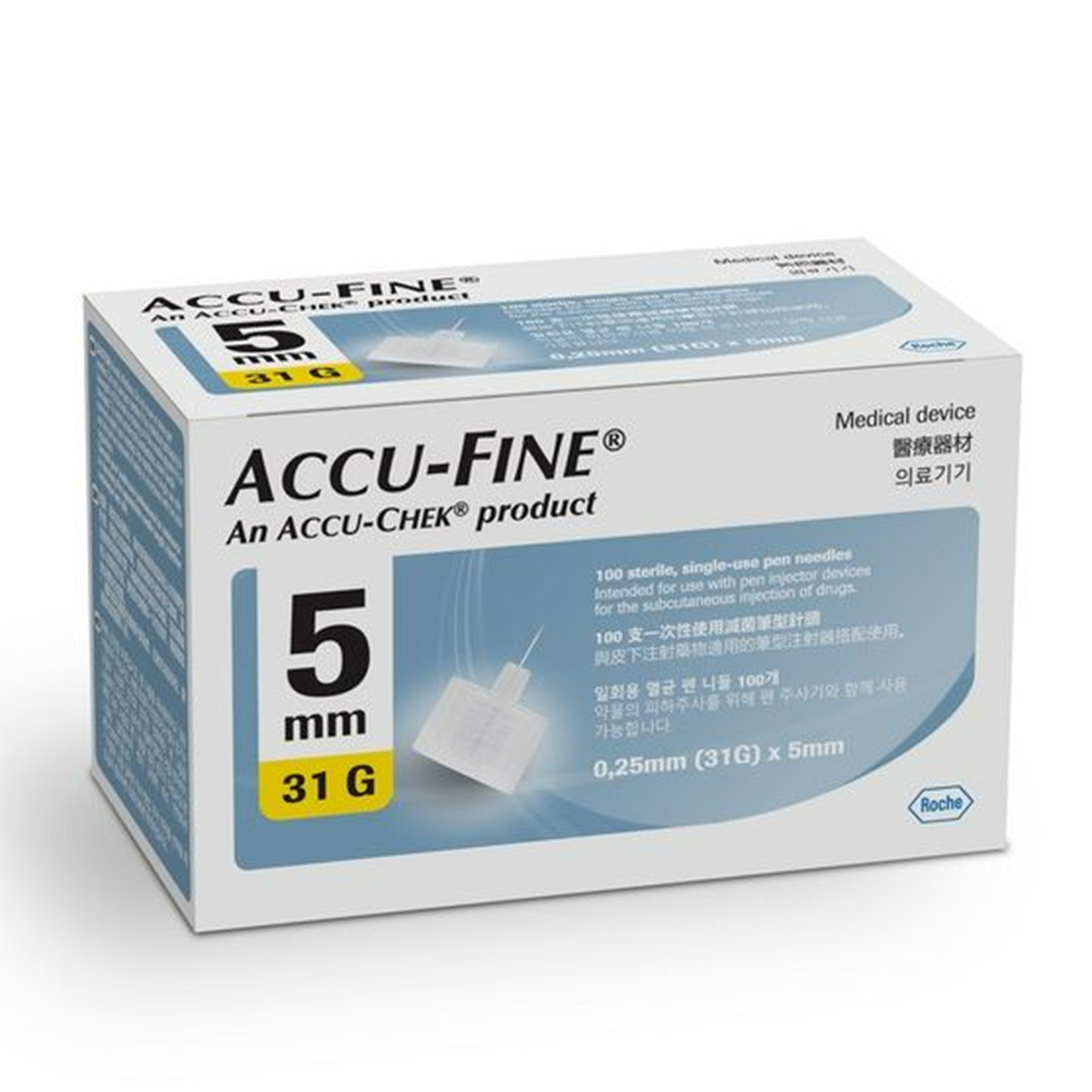 Accu-Fine Insulin Pen Needle 31G 5mm 100pcs