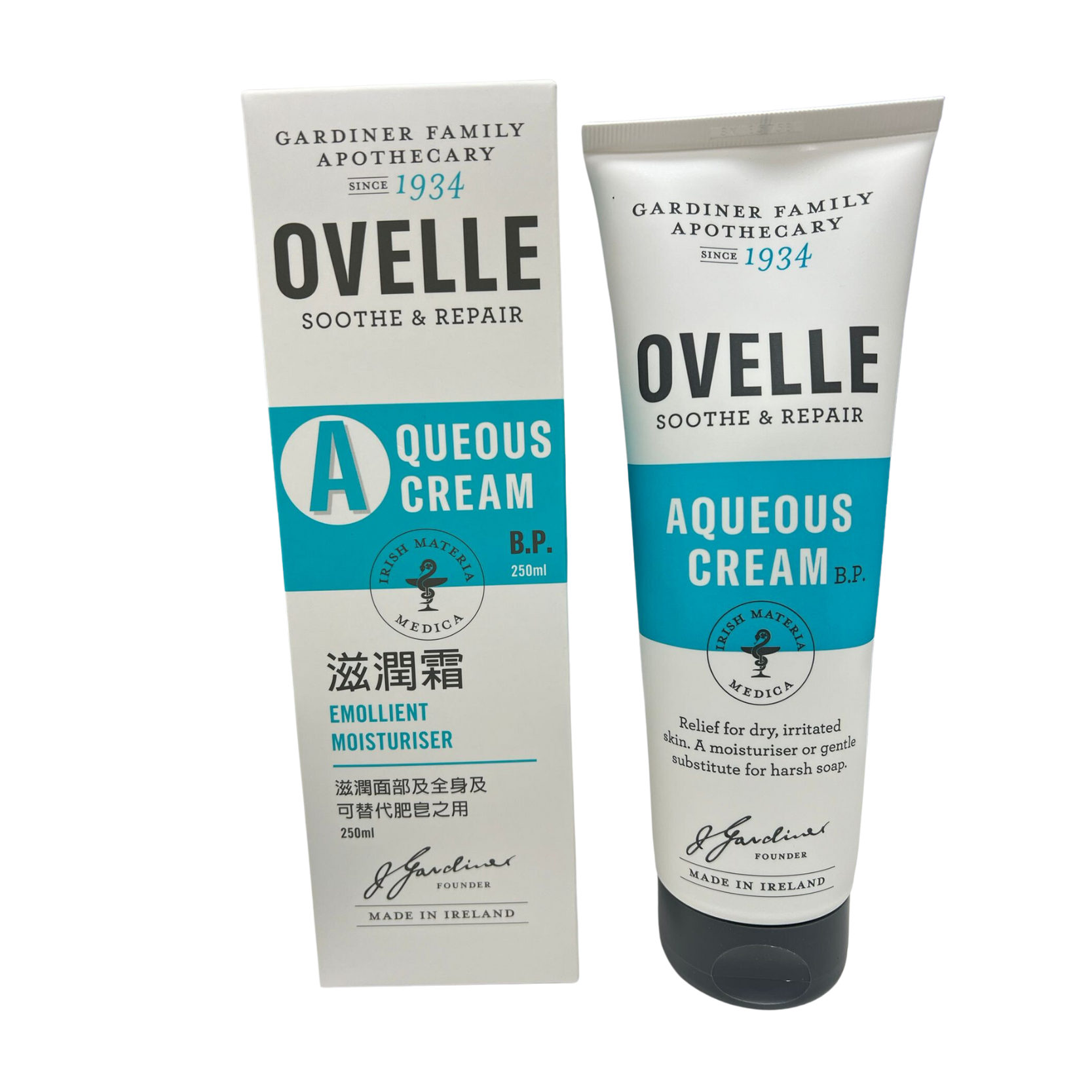 Ovelle Aqueous Cream Emollient Moisturiser (250mL/Tube)