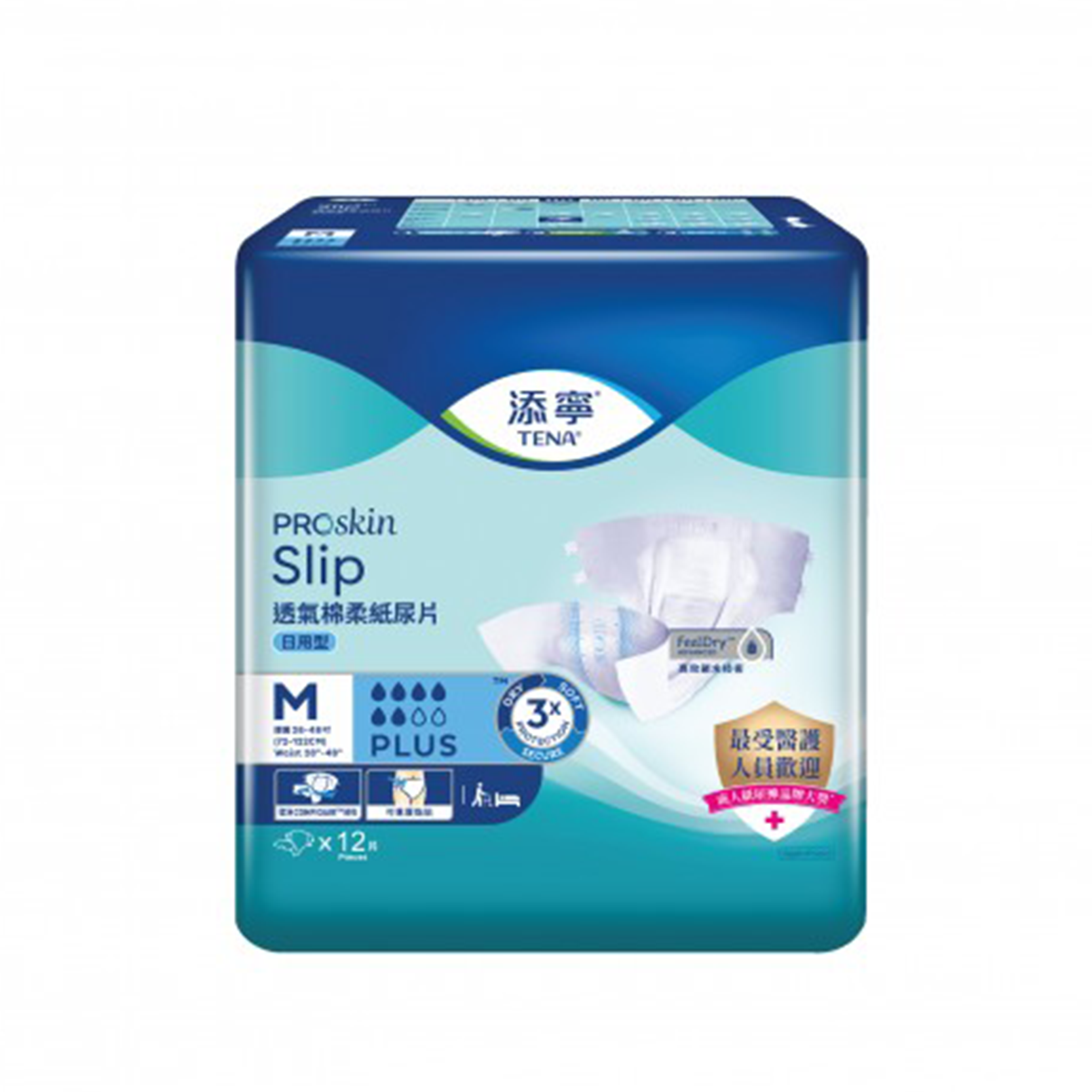 Tena Slip Plus Adult Diaper (M) 6 Bags x 12's