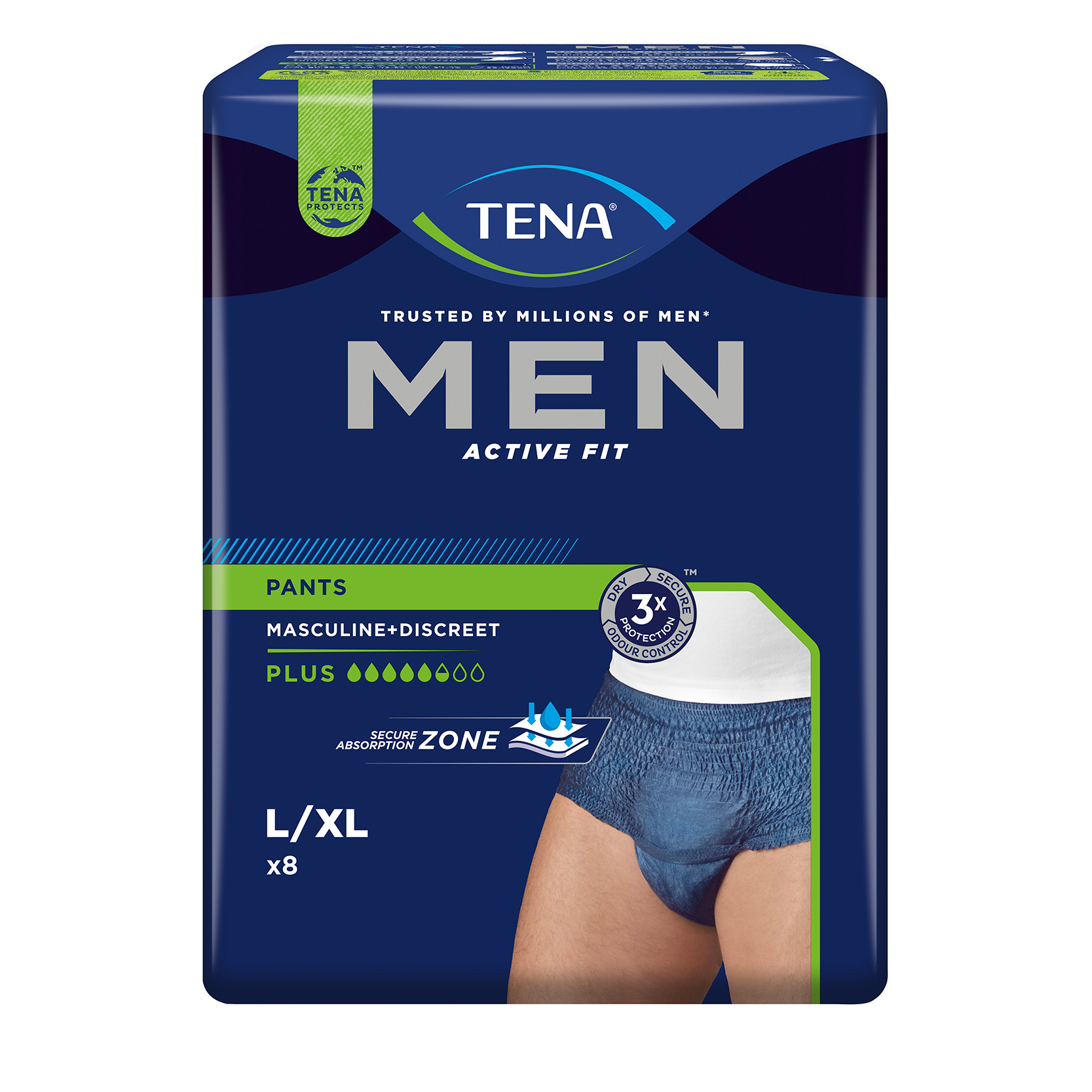 Tena Men Pants Plus (L) 4 Bags x 8's