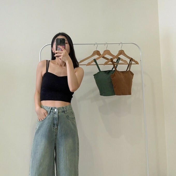 雙線肩帶愛心領棉質（bratop）（肩帶可調）（現貨）