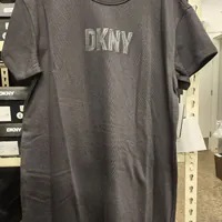 [S] DKNY RHINESTONE LAYERED OUTLINE KNIT DRESS,BLACK, DP4D4839-BLK (SD942)
