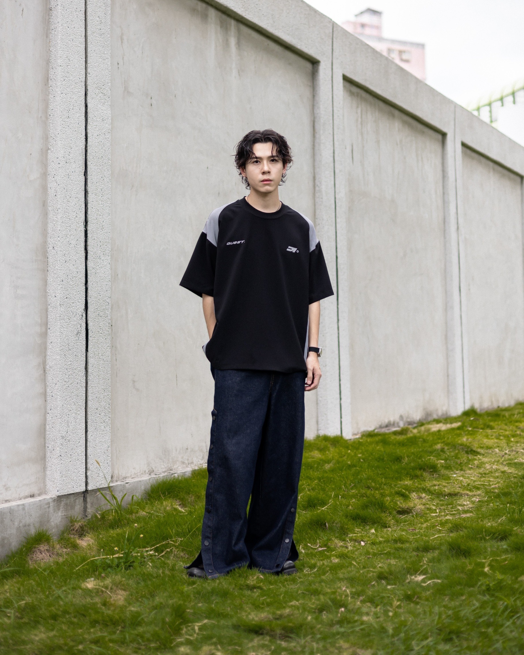 NICEDAY 服飾 QUEST SPLICING JERSEY SHIRT 拼接機能重磅 上衣