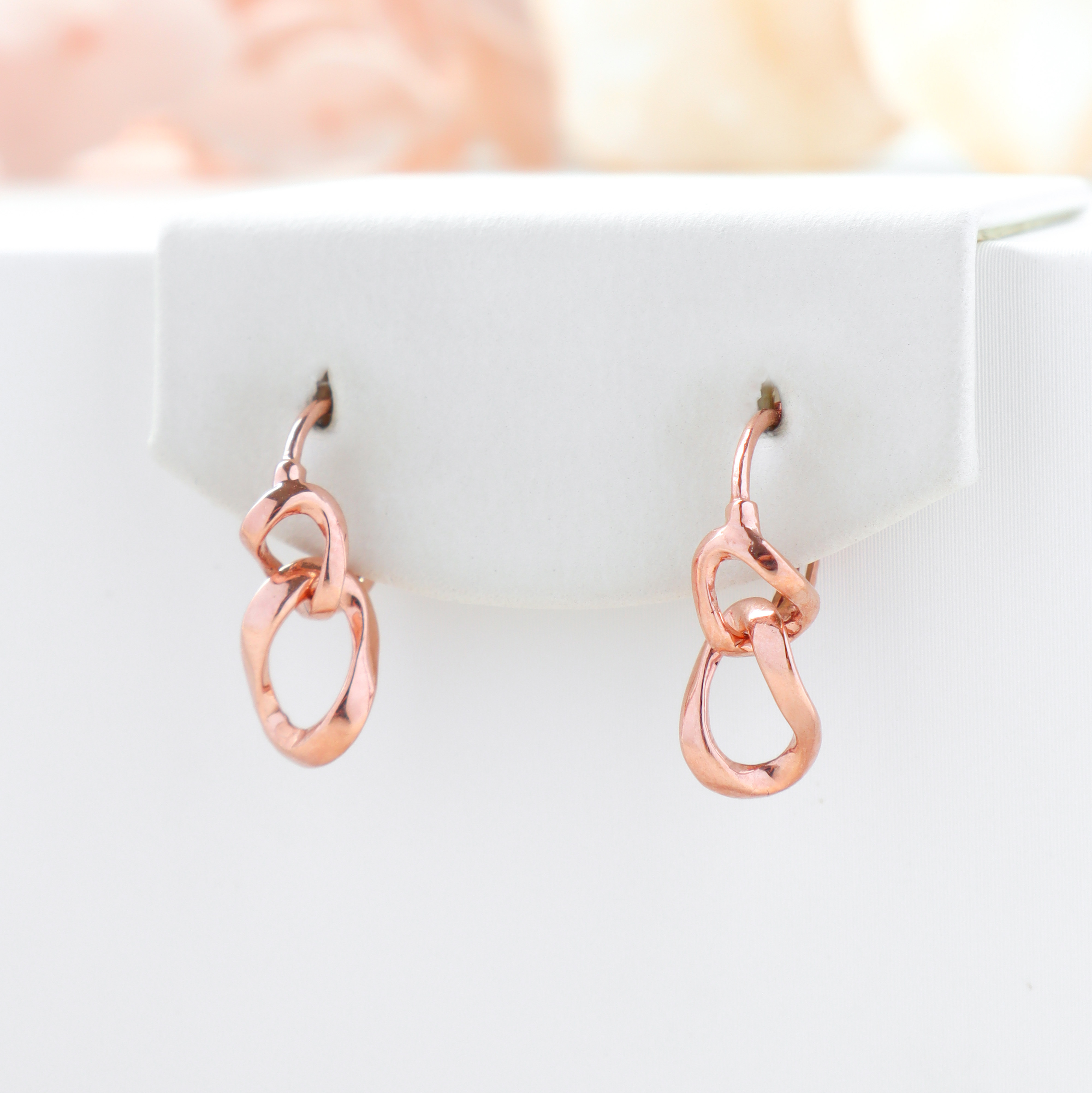 10K/摩登曲線雙圈耳環