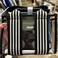 [S] DKNY R42ADF56 ARENA SMALL TOTE,CLEAR/BLACK, 755403590466 (SD946)