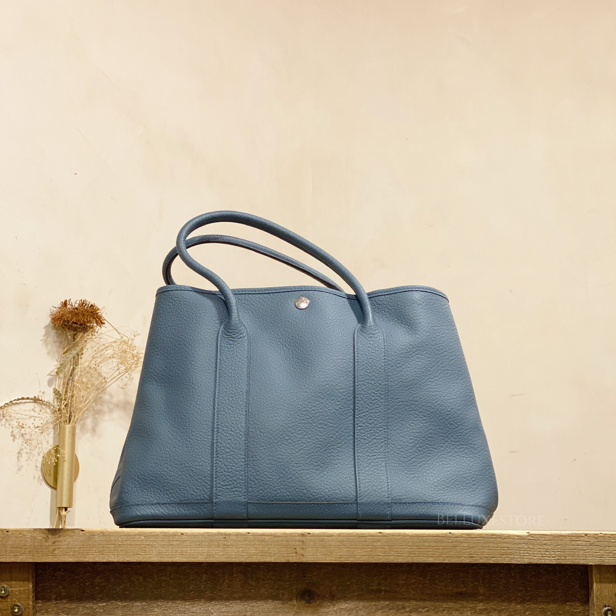 エルメス GP 36 clemence stamp squ O バッグ Pre-owned] Hermes GP 36 clemece stamp T bleu