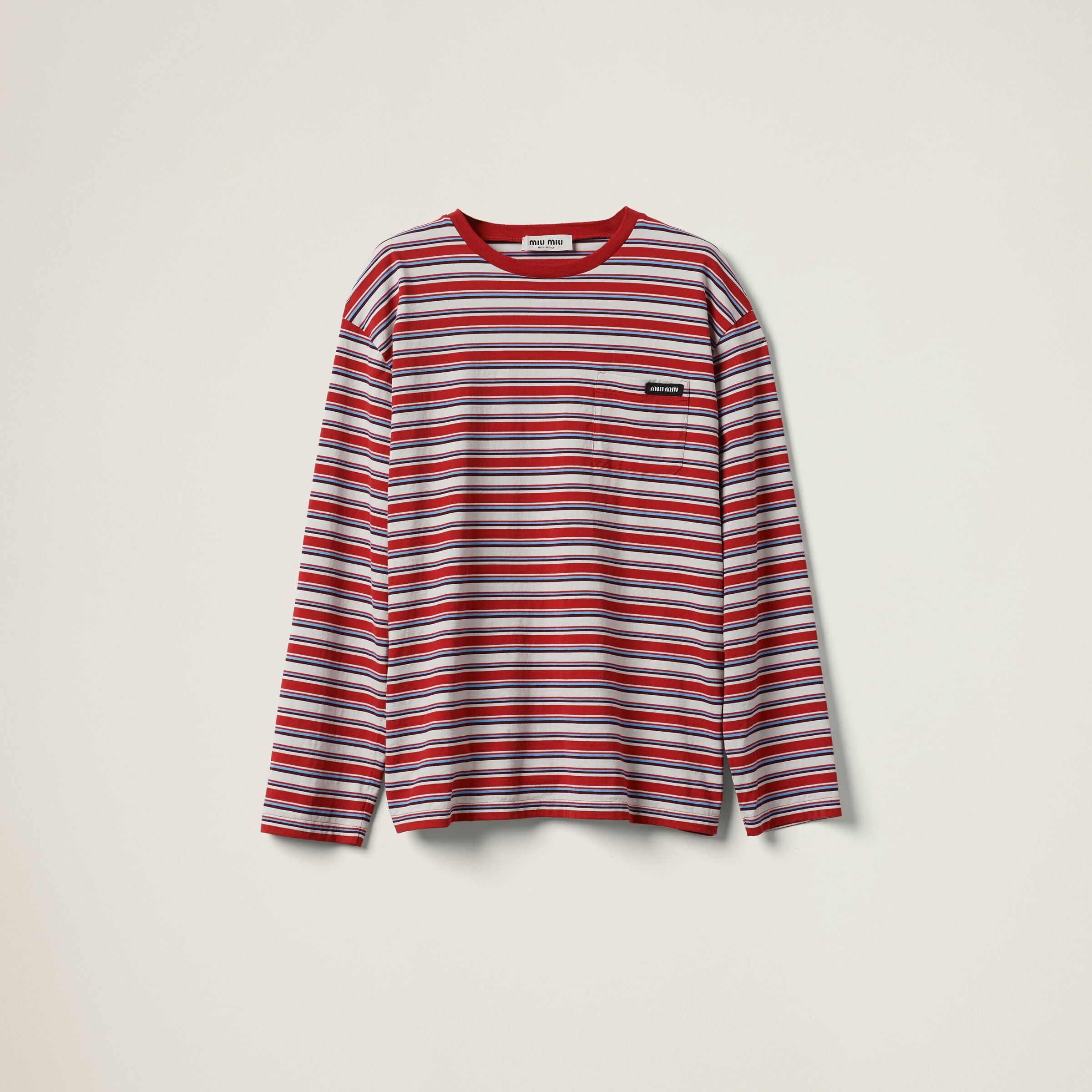 Miu Miu Long sleeved cotton jersey T-shirt