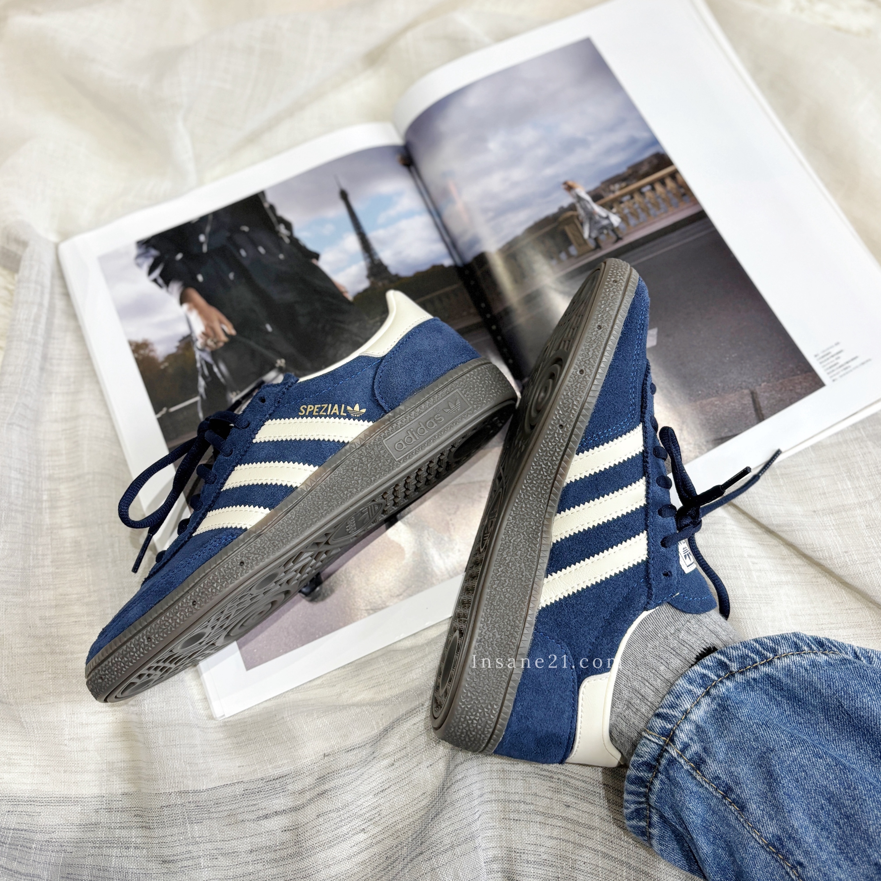 ADIDAS ORIGINALS 三葉草 情侶款 HANDBALL SPEZIAL 暗夜 深藍 麂皮 IF7087