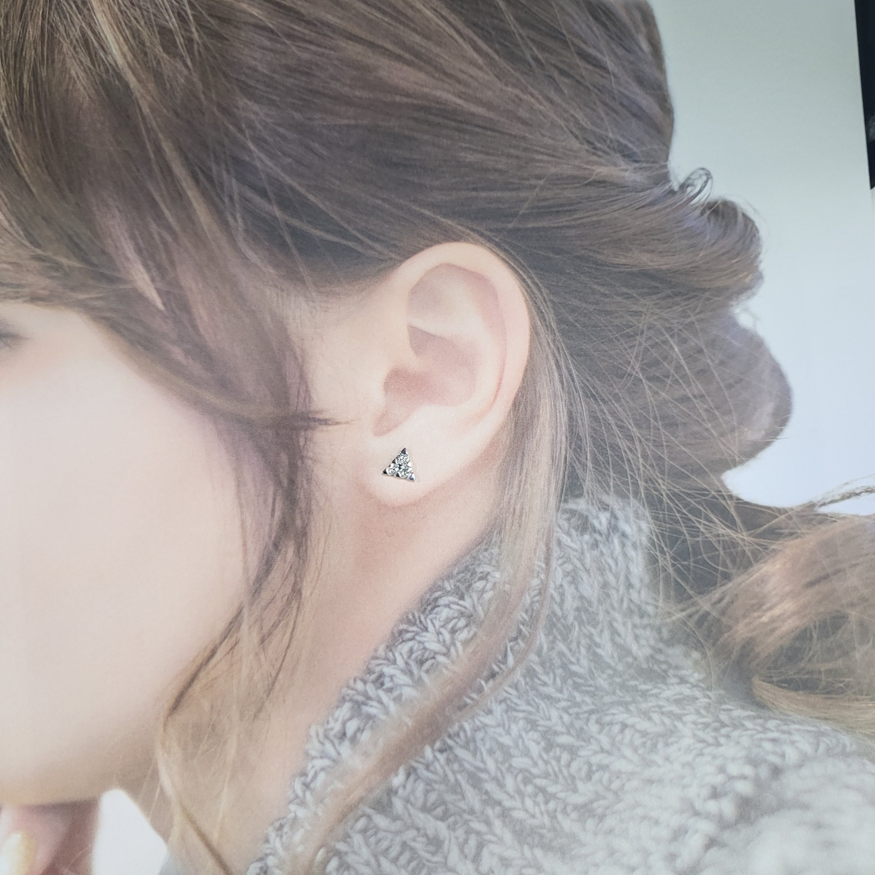 全新18K白金36份鑽石耳環