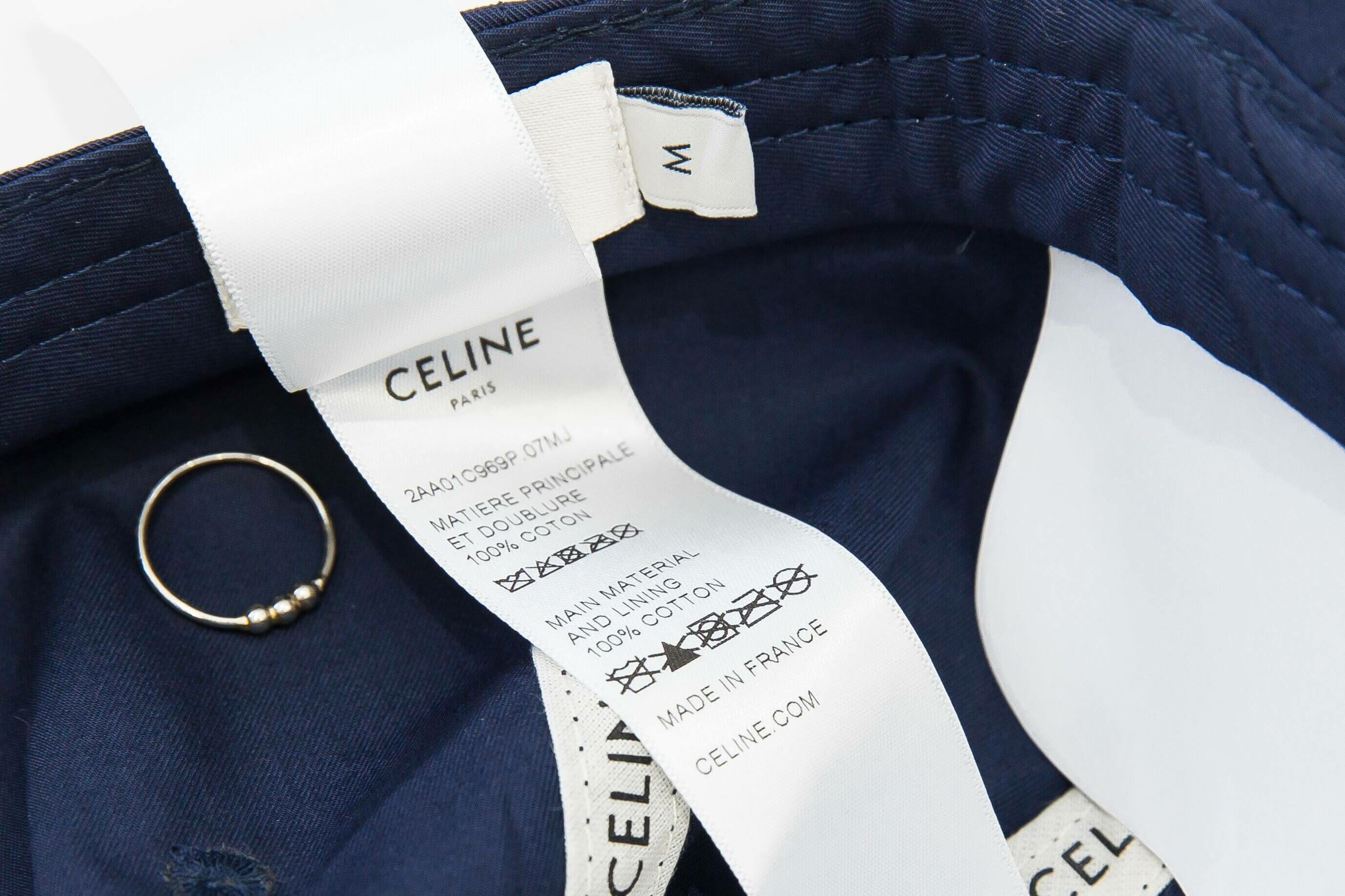 Celine Baseball Cap In Cotton Gabardine 海軍藍刺繡白色小凱旋門棉質棒球帽-Charline Boutique 精品代購