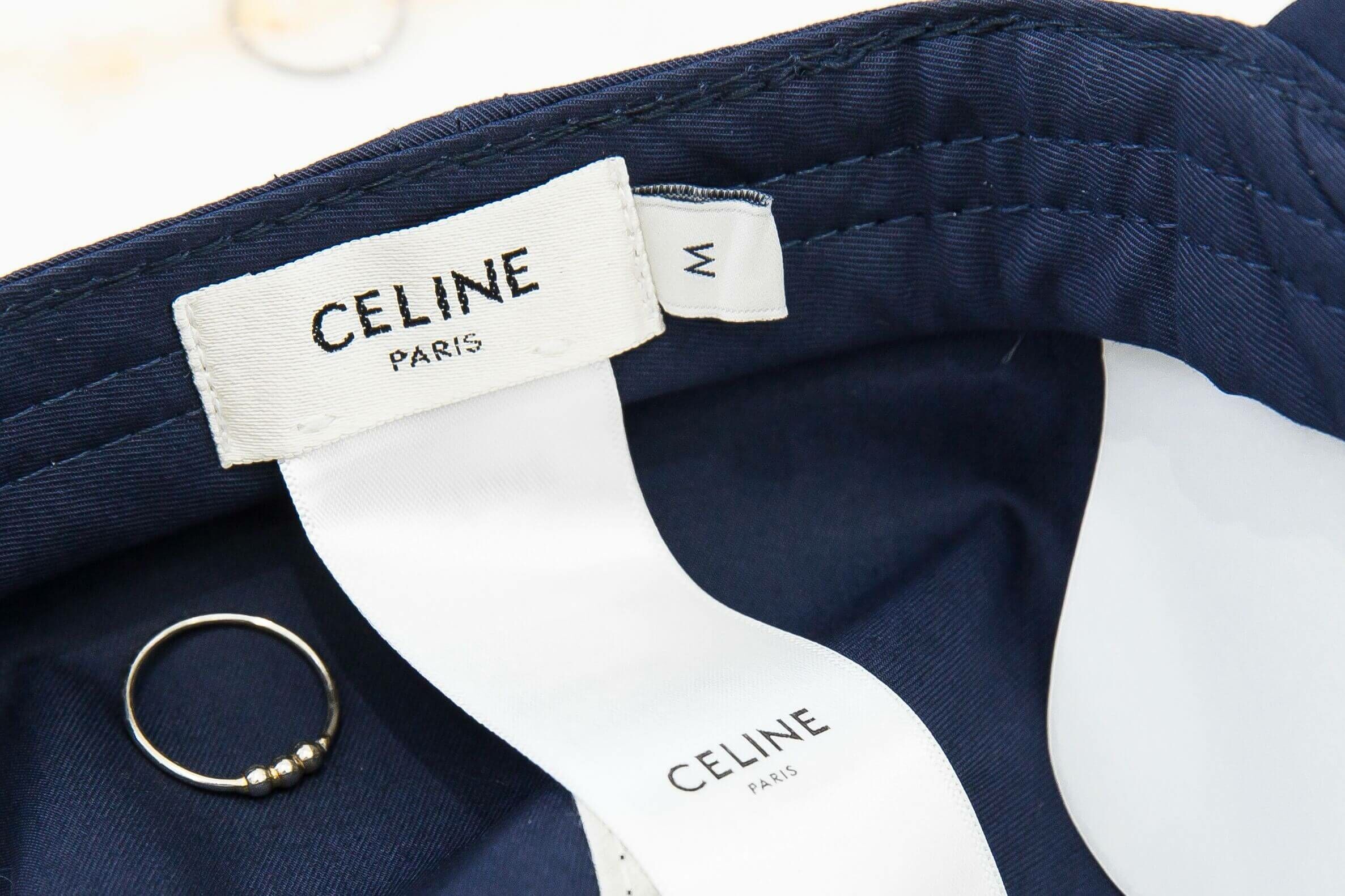 Celine Baseball Cap In Cotton Gabardine 海軍藍刺繡白色小凱旋門棉質棒球帽-Charline Boutique 精品代購