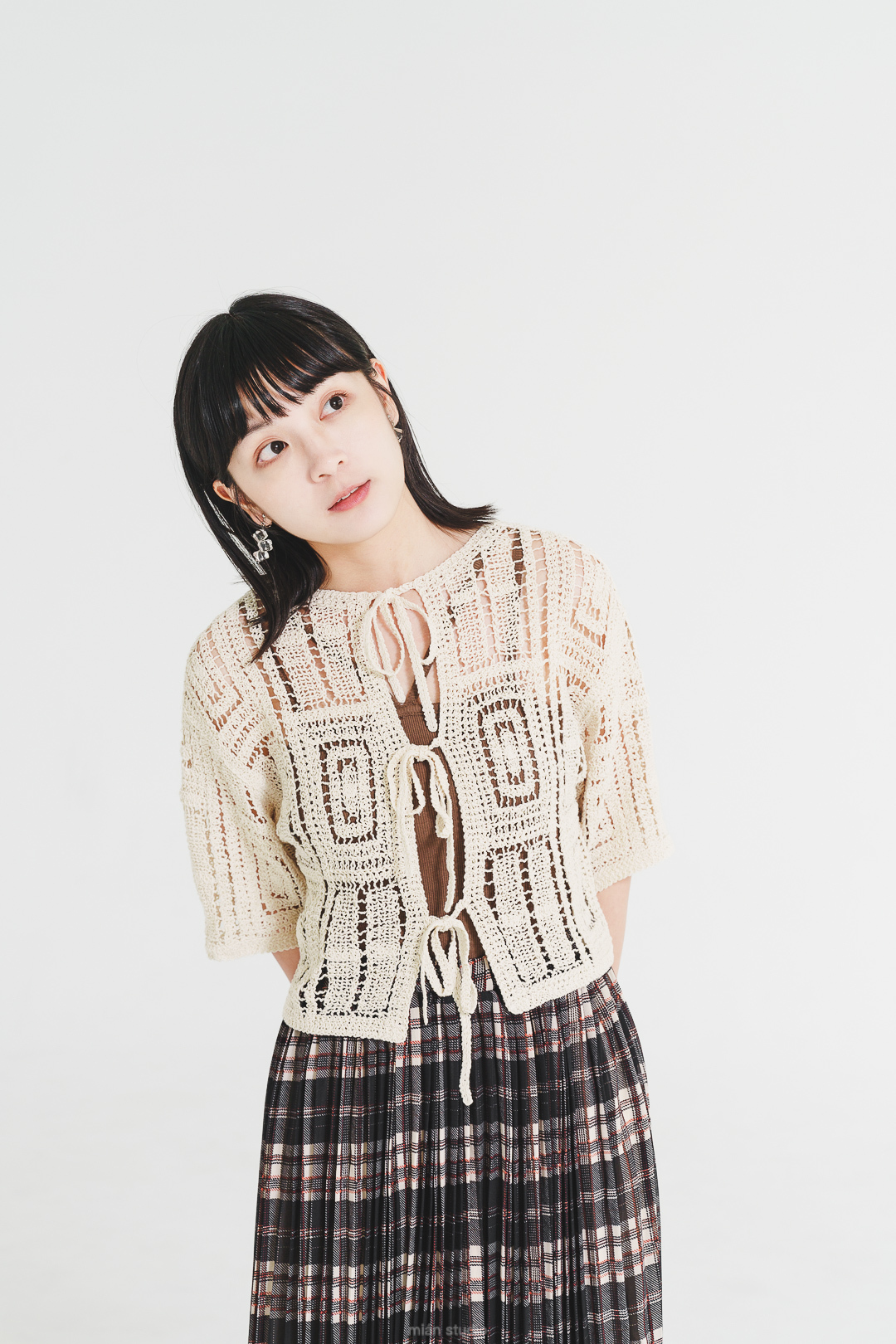 夏の捕夢網！2way圖騰鏤空上衣(三色-米白)