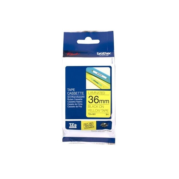 Brother TZe661 黃底黑字 (36mm) 標籤帶