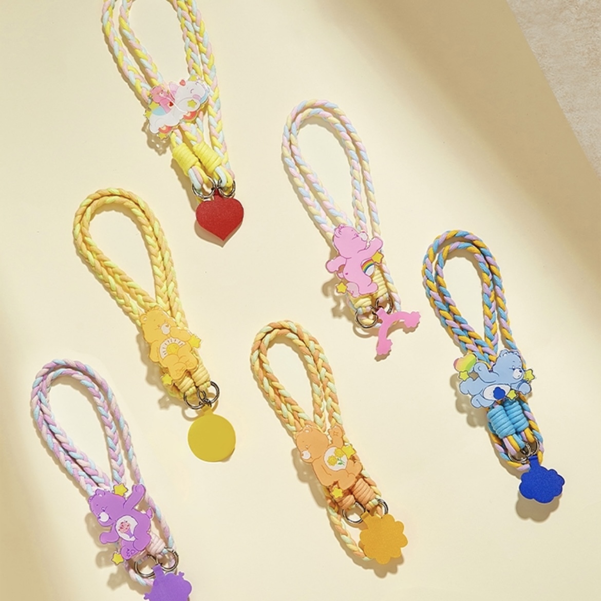 CARE BEARS 彩虹熊 手機掛繩 吊飾 編織 盲盒 / 現貨