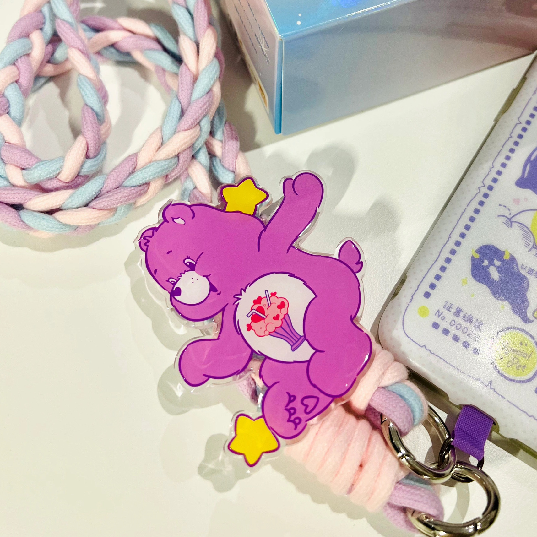 CARE BEARS 彩虹熊 手機掛繩 吊飾 編織 盲盒 / 現貨
