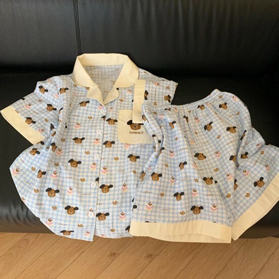 《4538》可愛少女小熊印花睡衣