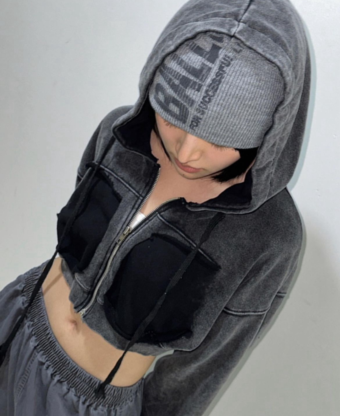 KR JEANS CROP HOODIE JACKET (3 COLORS)