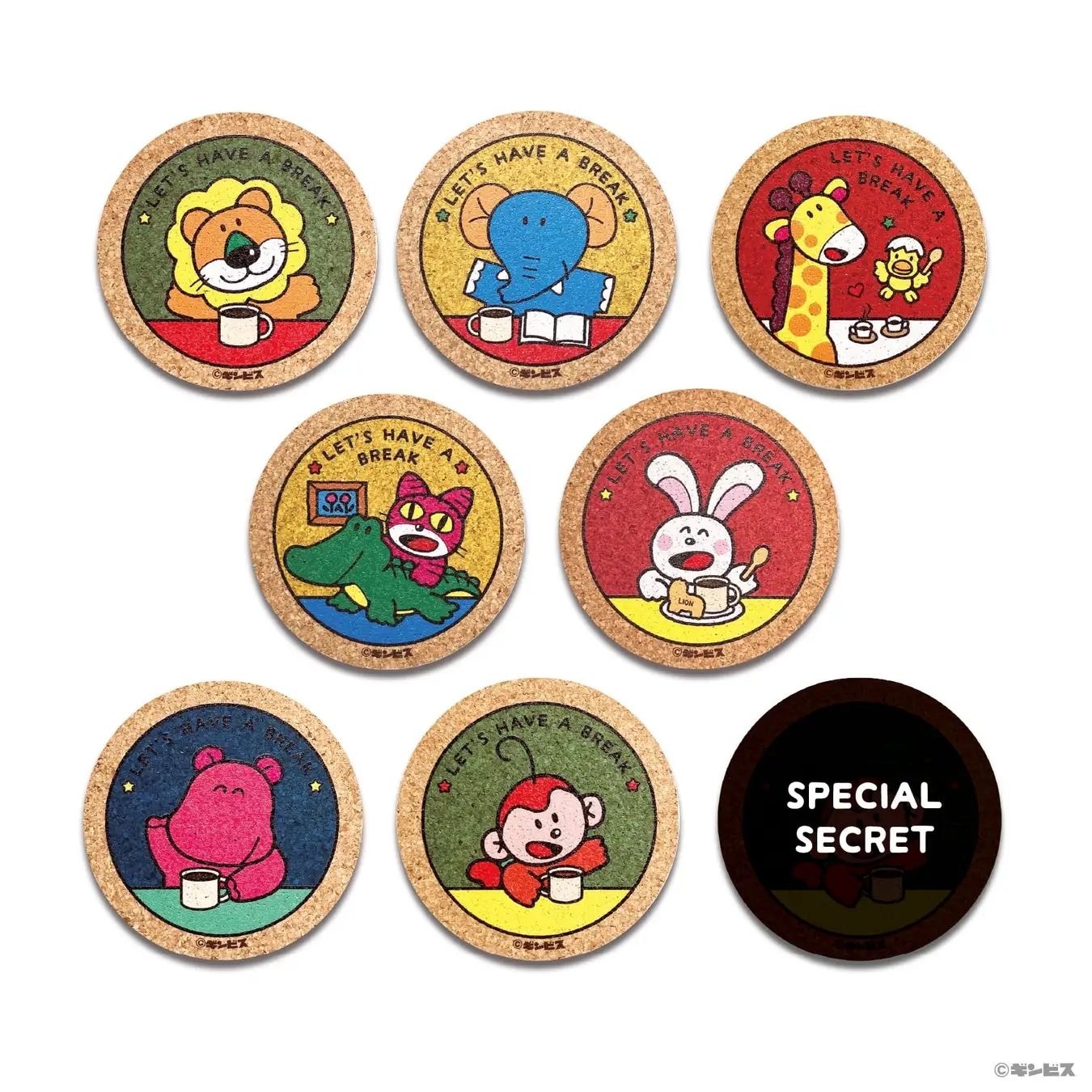 JP 愉快動物餅 杯墊 盲抽 9216