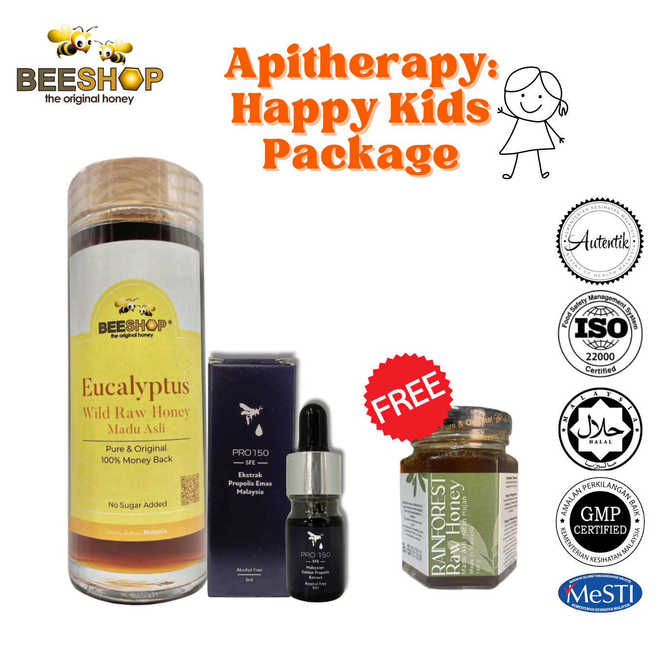 APITHERAPY: HAPPY KIDS (BOOST IMMUNE SYSTEM) (HALAL )