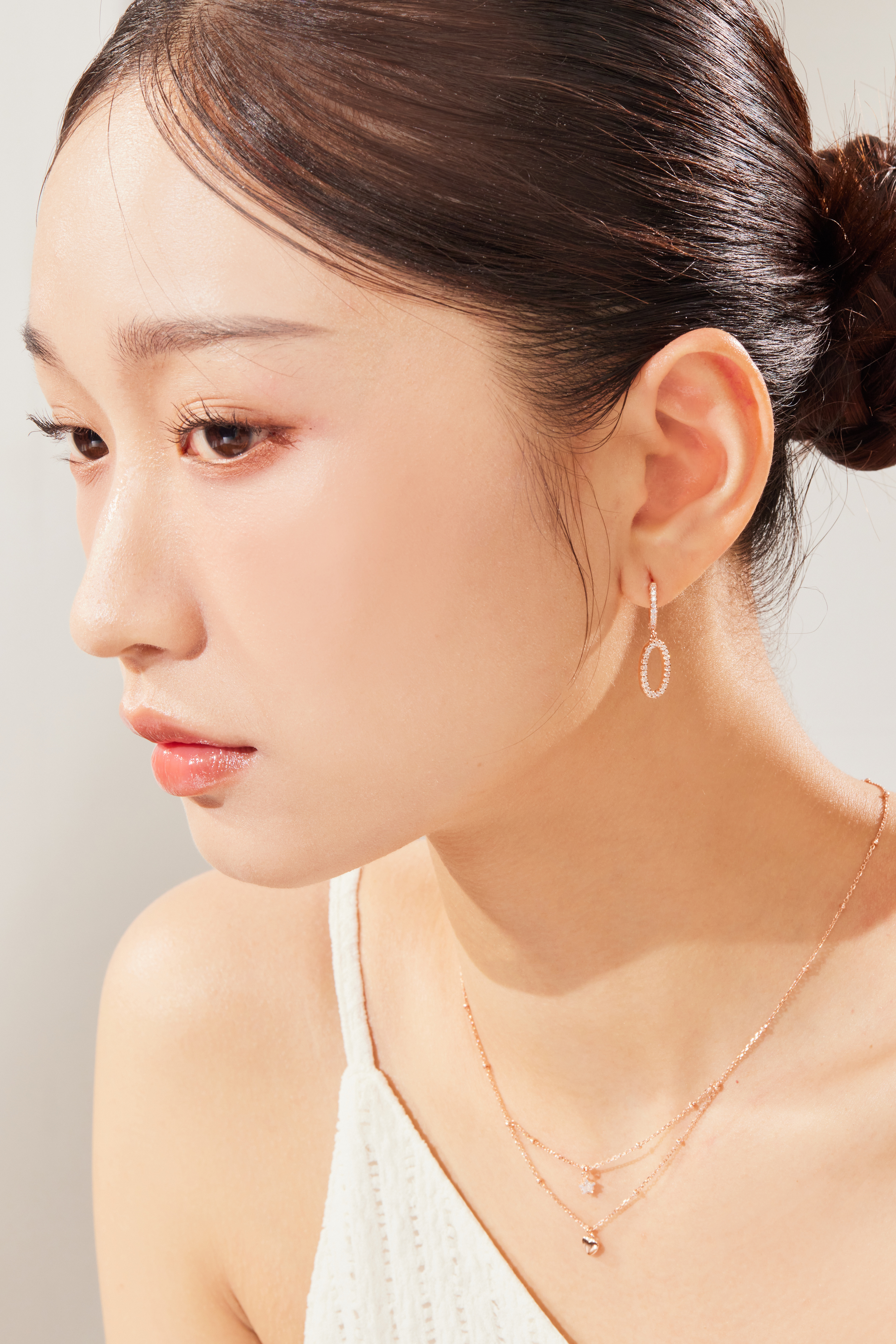 E877 | 純銀鍍金鋯石耳環